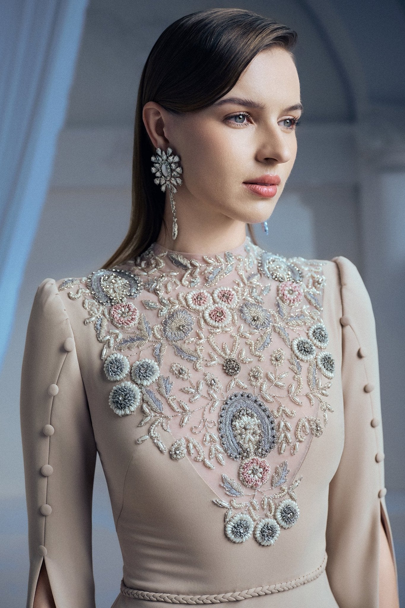 Moonlight Grace Gown - ALBOUSHIYA - district 5 - dubai - riyadh - abaya - dresses - designers - evening wear - luxury - elegance - craftsmanship - gowns - cocktail dresses - collections - georges