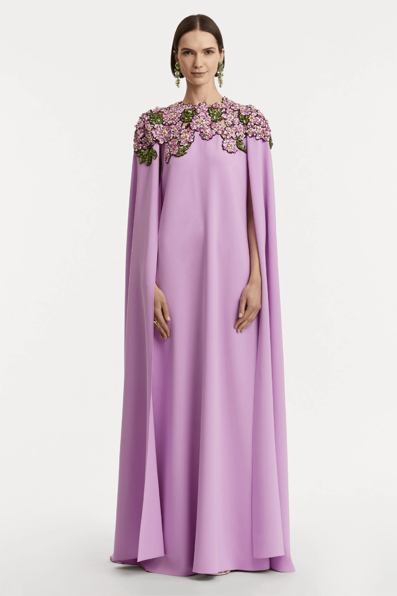 Mosaic Sequin Floral Embroidered Caftan - ALBOUSHIYA - district 5 - dubai - riyadh - abaya - dresses - designers - evening wear - luxury - elegance - craftsmanship - gowns - cocktail dresses - collections - georges