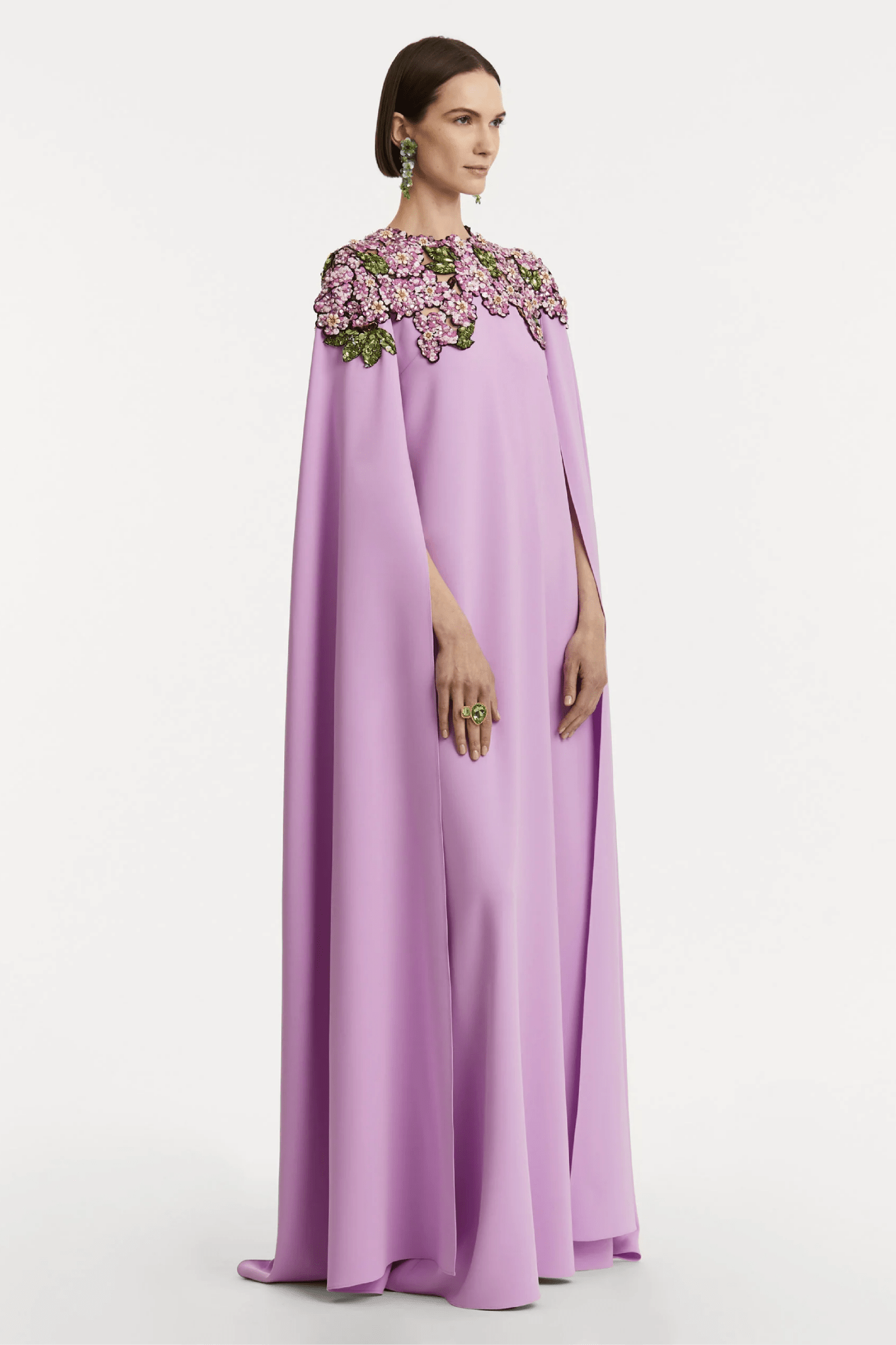 Mosaic Sequin Floral Embroidered Caftan - ALBOUSHIYA - district 5 - dubai - riyadh - abaya - dresses - designers - evening wear - luxury - elegance - craftsmanship - gowns - cocktail dresses - collections - georges