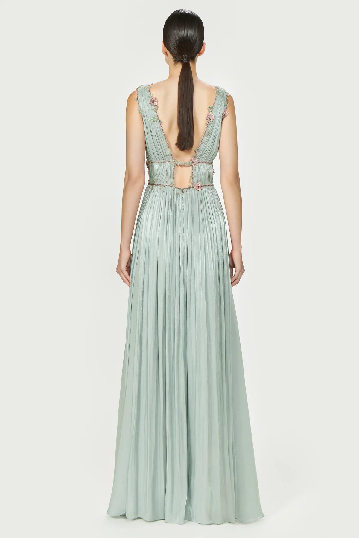 Nalina Lurex Georgette Draped Gown - ALBOUSHIYA - district 5 - dubai - riyadh - abaya - dresses - designers - evening wear - luxury - elegance - craftsmanship - gowns - cocktail dresses - collections - georges