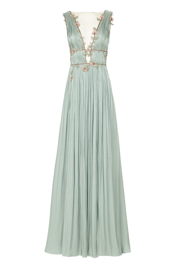 Nalina Lurex Georgette Draped Gown - ALBOUSHIYA - district 5 - dubai - riyadh - abaya - dresses - designers - evening wear - luxury - elegance - craftsmanship - gowns - cocktail dresses - collections - georges