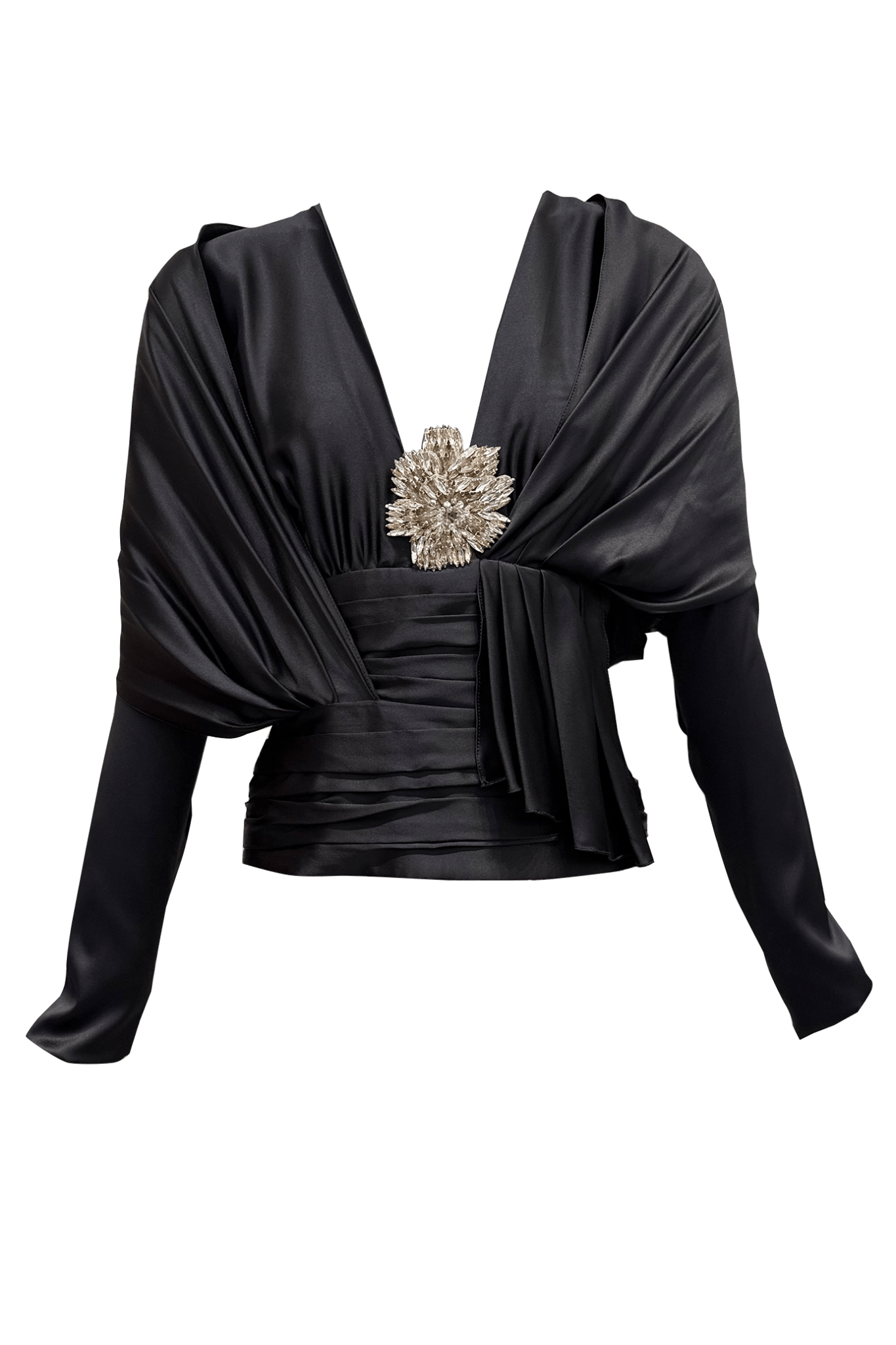 Nell Satin Blouse - ALBOUSHIYA - district 5 - dubai - riyadh - abaya - dresses - designers - evening wear - luxury - elegance - craftsmanship - gowns - cocktail dresses - collections - georges