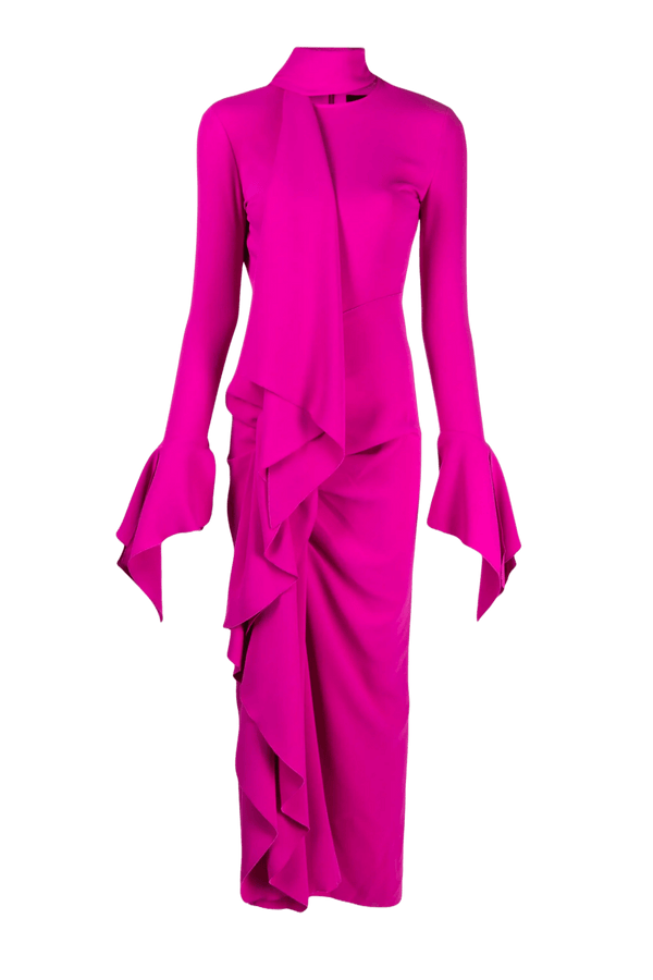 Nella Dress - ALBOUSHIYA - district 5 - dubai - riyadh - abaya - dresses - designers - evening wear - luxury - elegance - craftsmanship - gowns - cocktail dresses - collections - georges