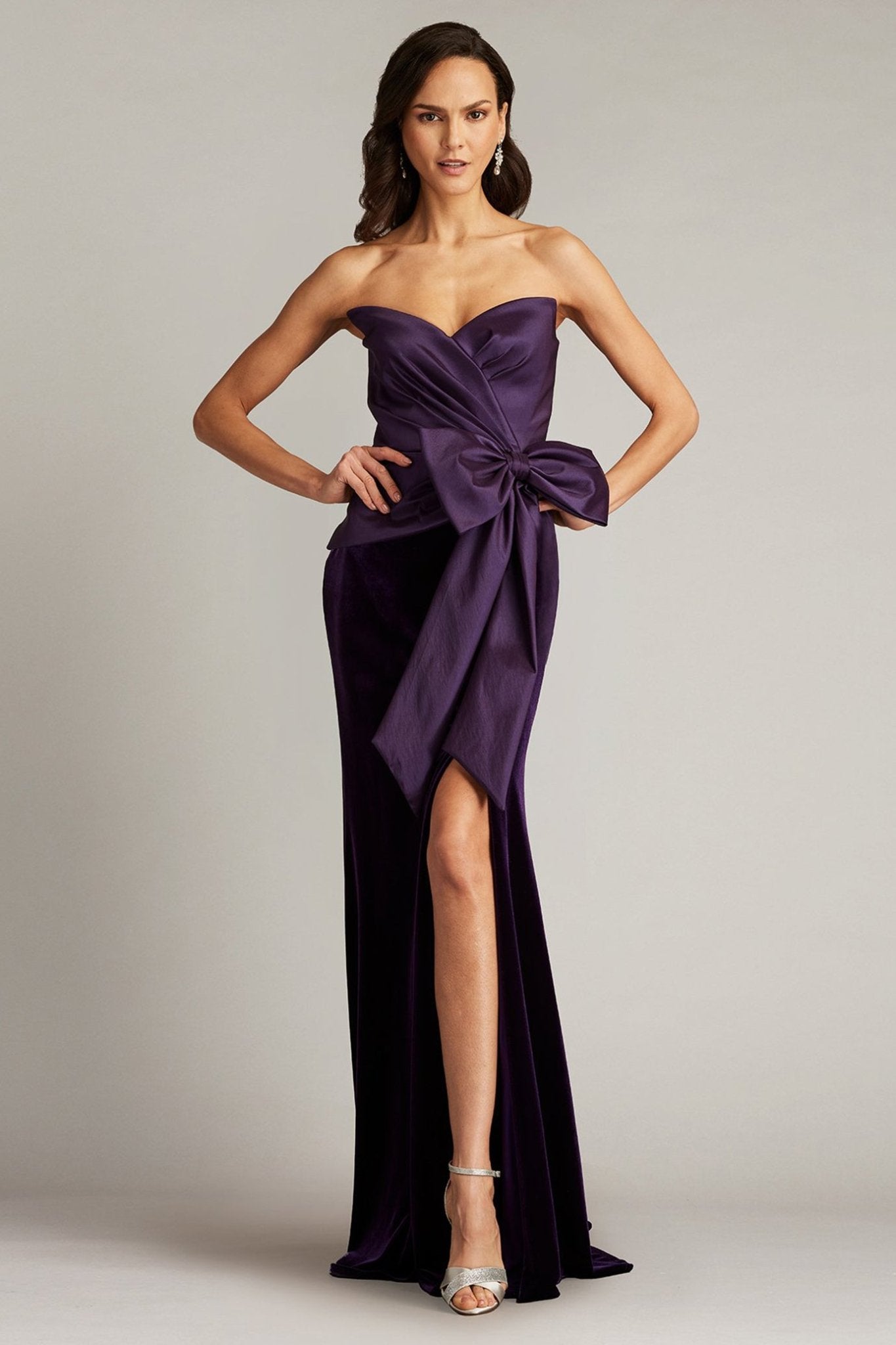 Nimue Strapless Draped Bow Gown - ALBOUSHIYA - district 5 - dubai - riyadh - abaya - dresses - designers - evening wear - luxury - elegance - craftsmanship - gowns - cocktail dresses - collections - georges