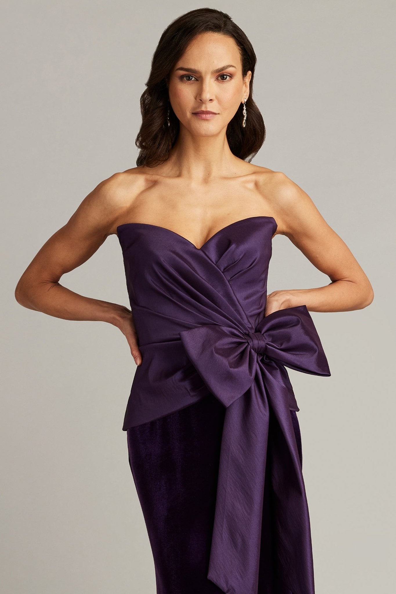 Nimue Strapless Draped Bow Gown - ALBOUSHIYA - district 5 - dubai - riyadh - abaya - dresses - designers - evening wear - luxury - elegance - craftsmanship - gowns - cocktail dresses - collections - georges