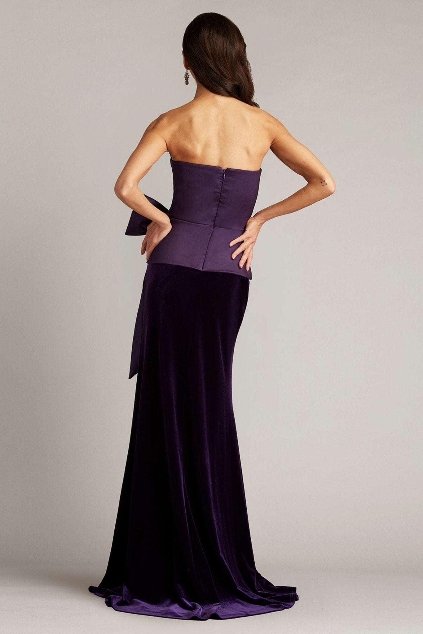 Nimue Strapless Draped Bow Gown - ALBOUSHIYA - district 5 - dubai - riyadh - abaya - dresses - designers - evening wear - luxury - elegance - craftsmanship - gowns - cocktail dresses - collections - georges