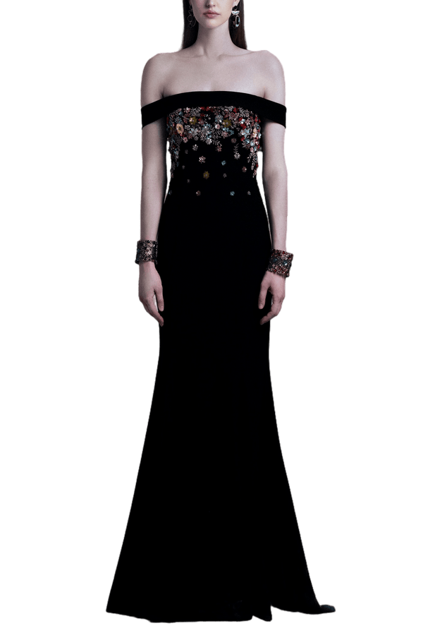 Nocturne in Bloom Gown - ALBOUSHIYA - district 5 - dubai - riyadh - abaya - dresses - designers - evening wear - luxury - elegance - craftsmanship - gowns - cocktail dresses - collections - georges