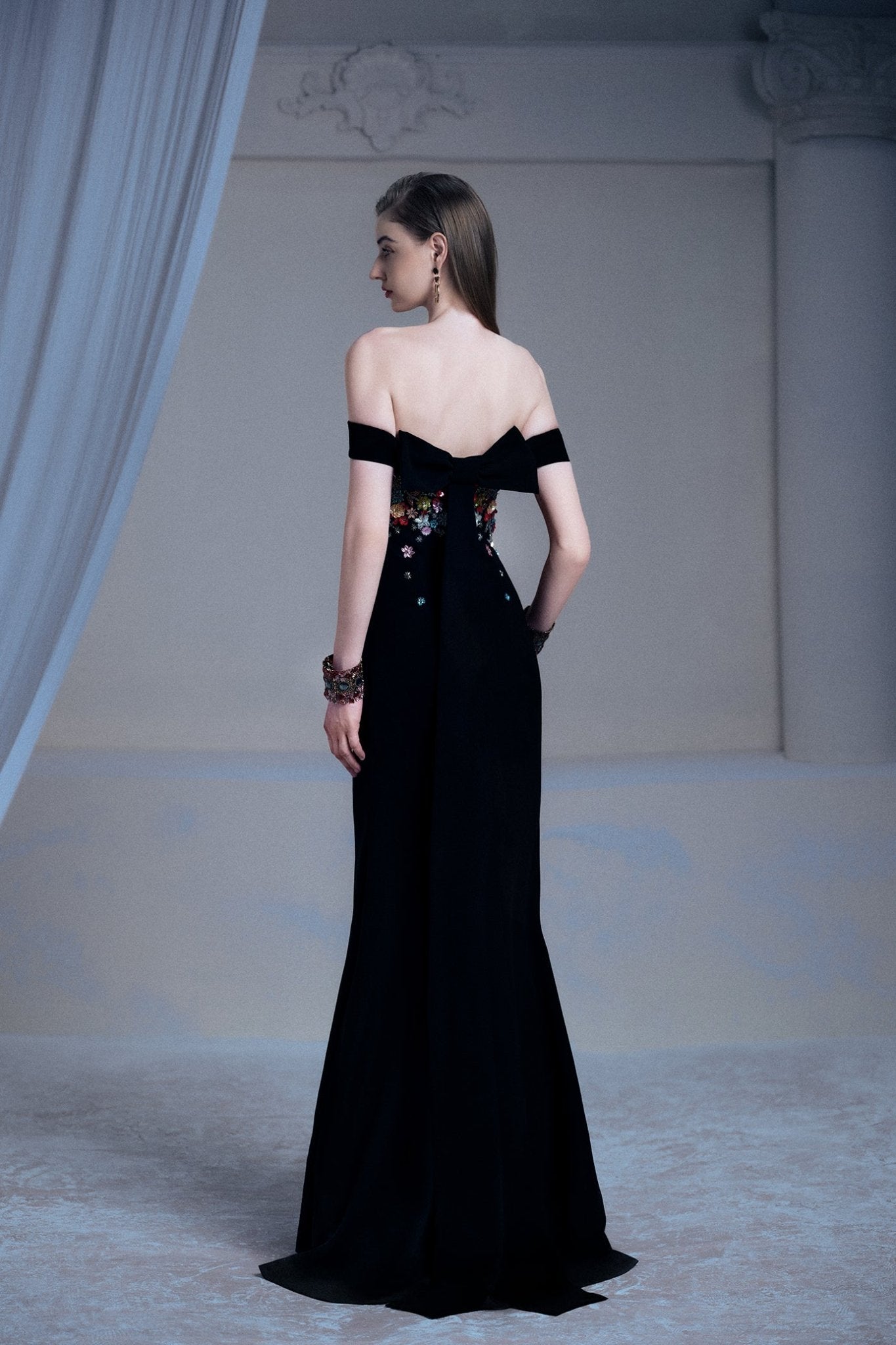Nocturne in Bloom Gown - ALBOUSHIYA - district 5 - dubai - riyadh - abaya - dresses - designers - evening wear - luxury - elegance - craftsmanship - gowns - cocktail dresses - collections - georges