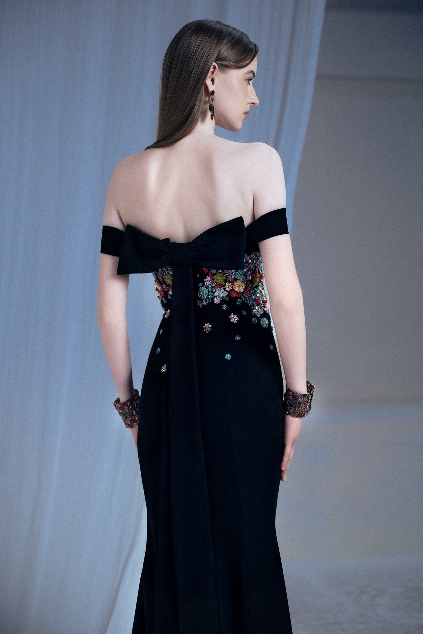 Nocturne in Bloom Gown - ALBOUSHIYA - district 5 - dubai - riyadh - abaya - dresses - designers - evening wear - luxury - elegance - craftsmanship - gowns - cocktail dresses - collections - georges