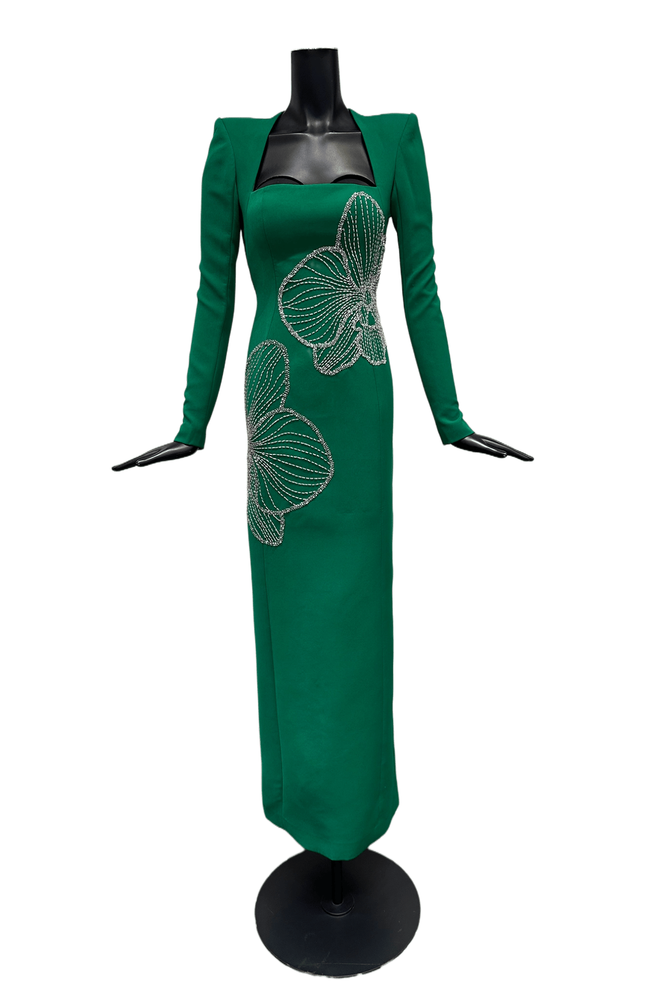 Noir Orchid Elegance Gown - ALBOUSHIYA - district 5 - dubai - riyadh - abaya - dresses - designers - evening wear - luxury - elegance - craftsmanship - gowns - cocktail dresses - collections - georges