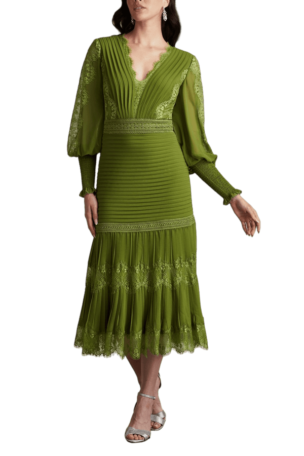 Nyssa Bishop Sleeve Dress - ALBOUSHIYA - district 5 - dubai - riyadh - abaya - dresses - designers - evening wear - luxury - elegance - craftsmanship - gowns - cocktail dresses - collections - georges