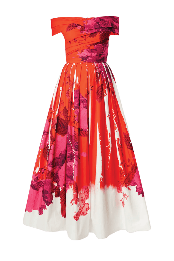 Off Shoulder Full Skirt Cocktail Dress - ALBOUSHIYA - district 5 - dubai - riyadh - abaya - dresses - designers - evening wear - luxury - elegance - craftsmanship - gowns - cocktail dresses - collections - georges