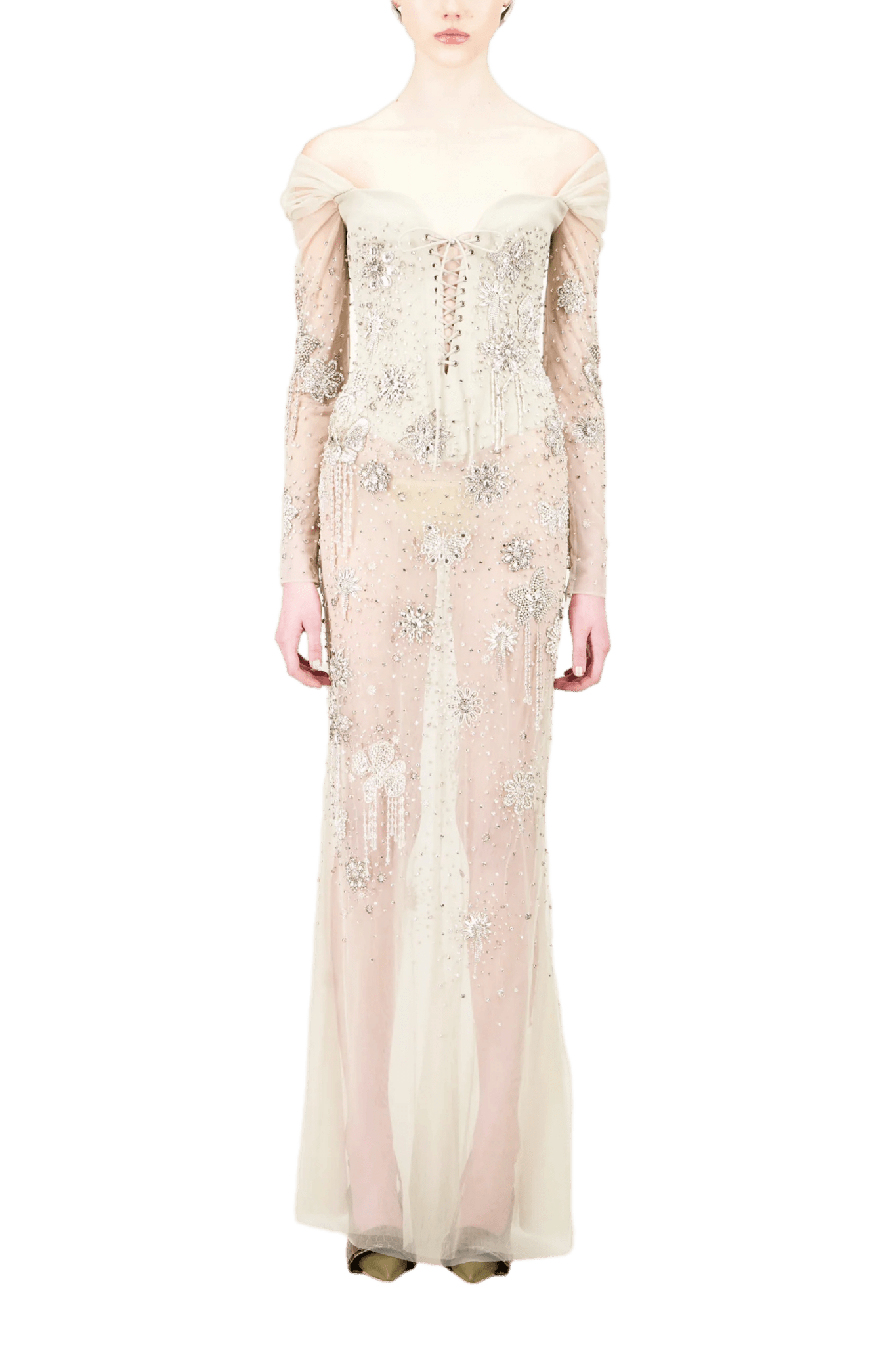 Off - Shoulder Long Dress - ALBOUSHIYA - district 5 - dubai - riyadh - abaya - dresses - designers - evening wear - luxury - elegance - craftsmanship - gowns - cocktail dresses - collections - georges