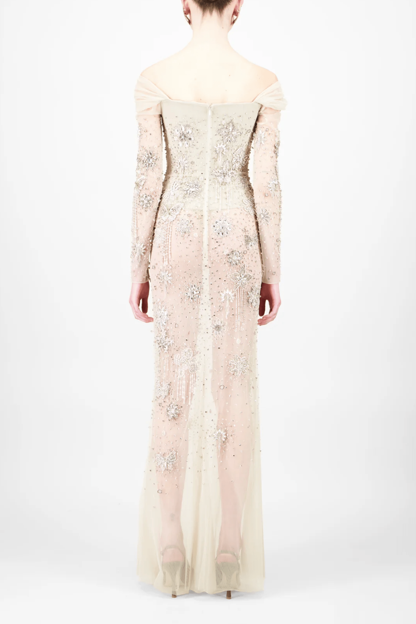 Off - Shoulder Long Dress - ALBOUSHIYA - district 5 - dubai - riyadh - abaya - dresses - designers - evening wear - luxury - elegance - craftsmanship - gowns - cocktail dresses - collections - georges