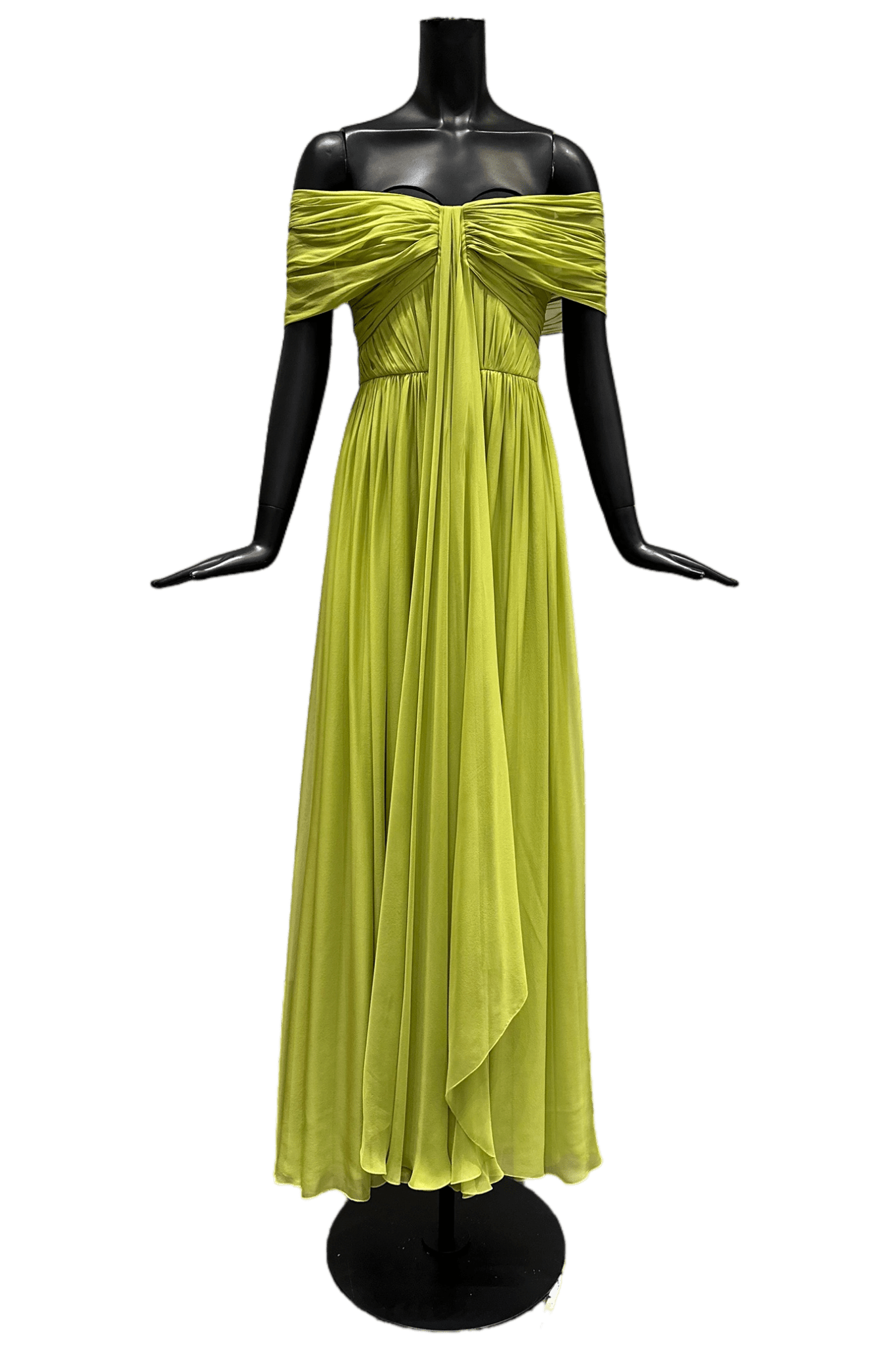 Off - The - Shoulder Silk Chiffon Maxi Dress - ALBOUSHIYA - district 5 - dubai - riyadh - abaya - dresses - designers - evening wear - luxury - elegance - craftsmanship - gowns - cocktail dresses - collections - georges