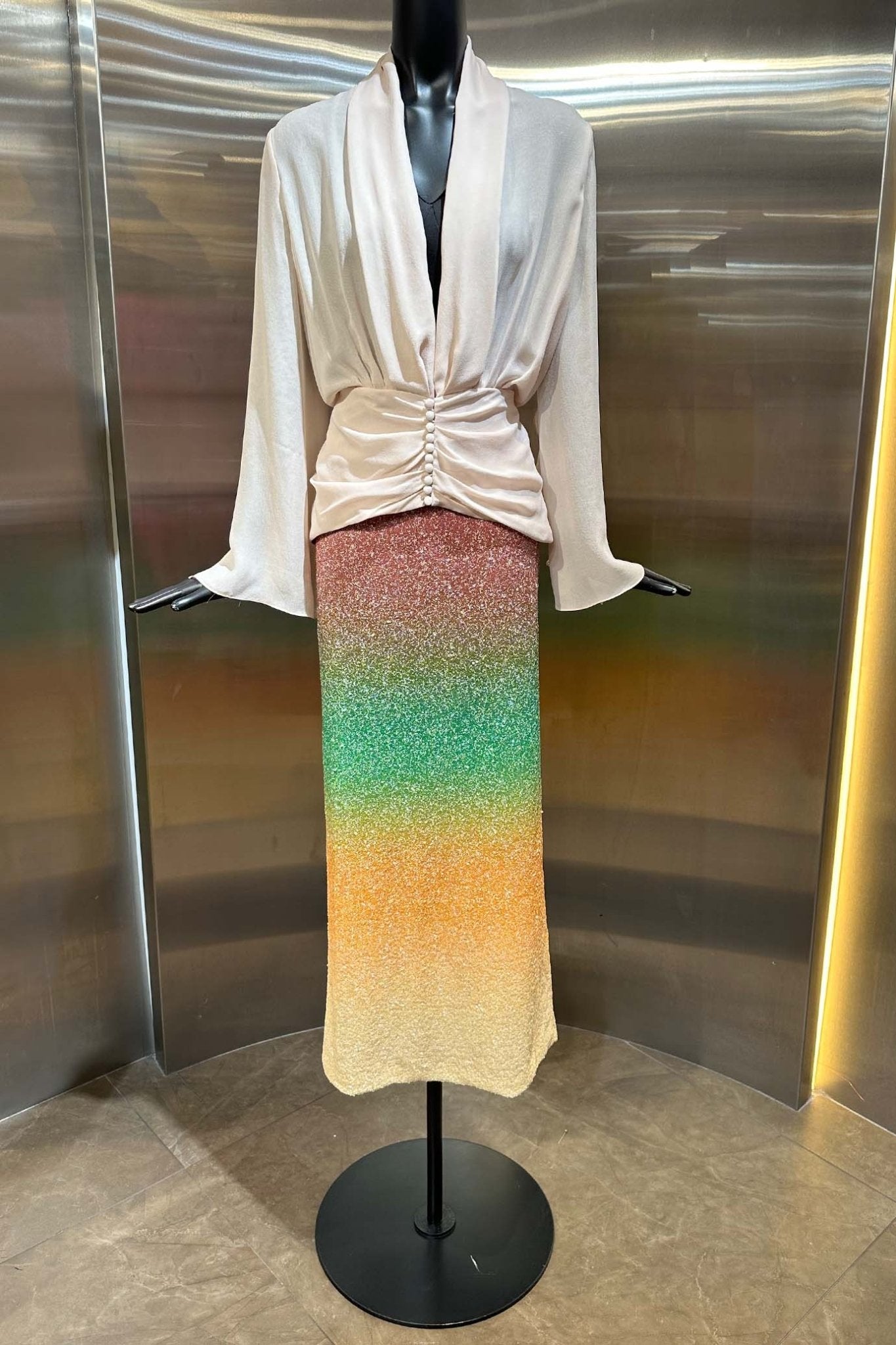 Ombre Sequin Skirt - ALBOUSHIYA - district 5 - dubai - riyadh - abaya - dresses - designers - evening wear - luxury - elegance - craftsmanship - gowns - cocktail dresses - collections - georges