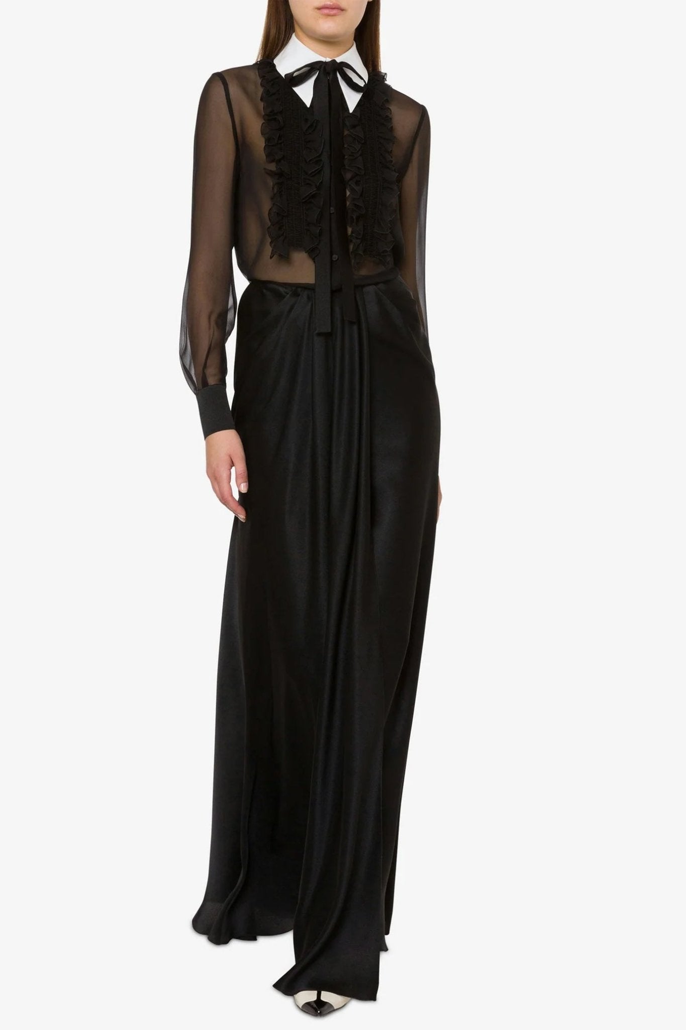 Organic Chiffon Blouse - ALBOUSHIYA - district 5 - dubai - riyadh - abaya - dresses - designers - evening wear - luxury - elegance - craftsmanship - gowns - cocktail dresses - collections - georges