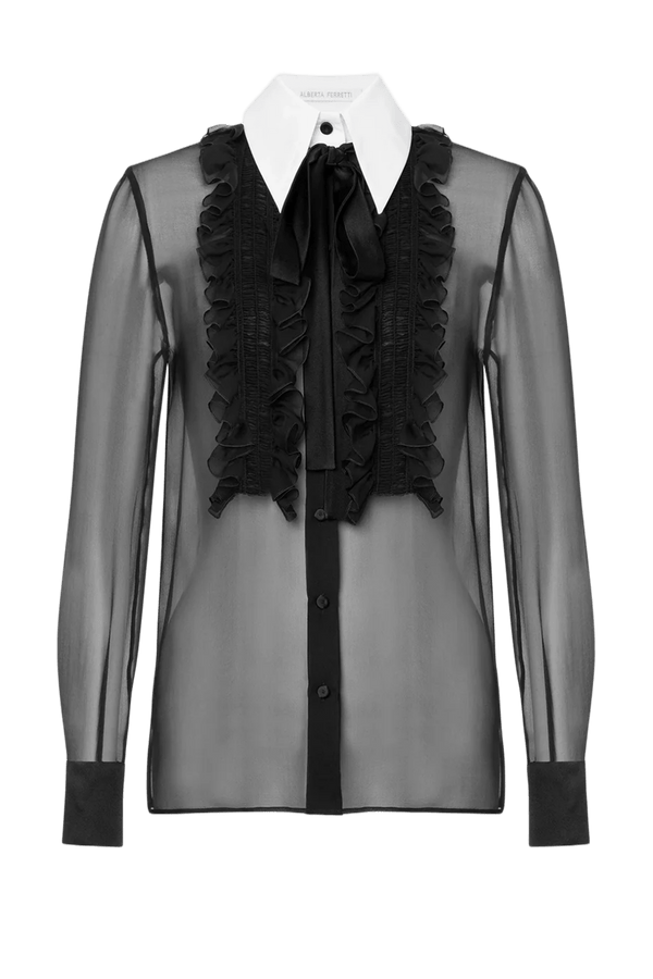 Organic Chiffon Blouse - ALBOUSHIYA - district 5 - dubai - riyadh - abaya - dresses - designers - evening wear - luxury - elegance - craftsmanship - gowns - cocktail dresses - collections - georges