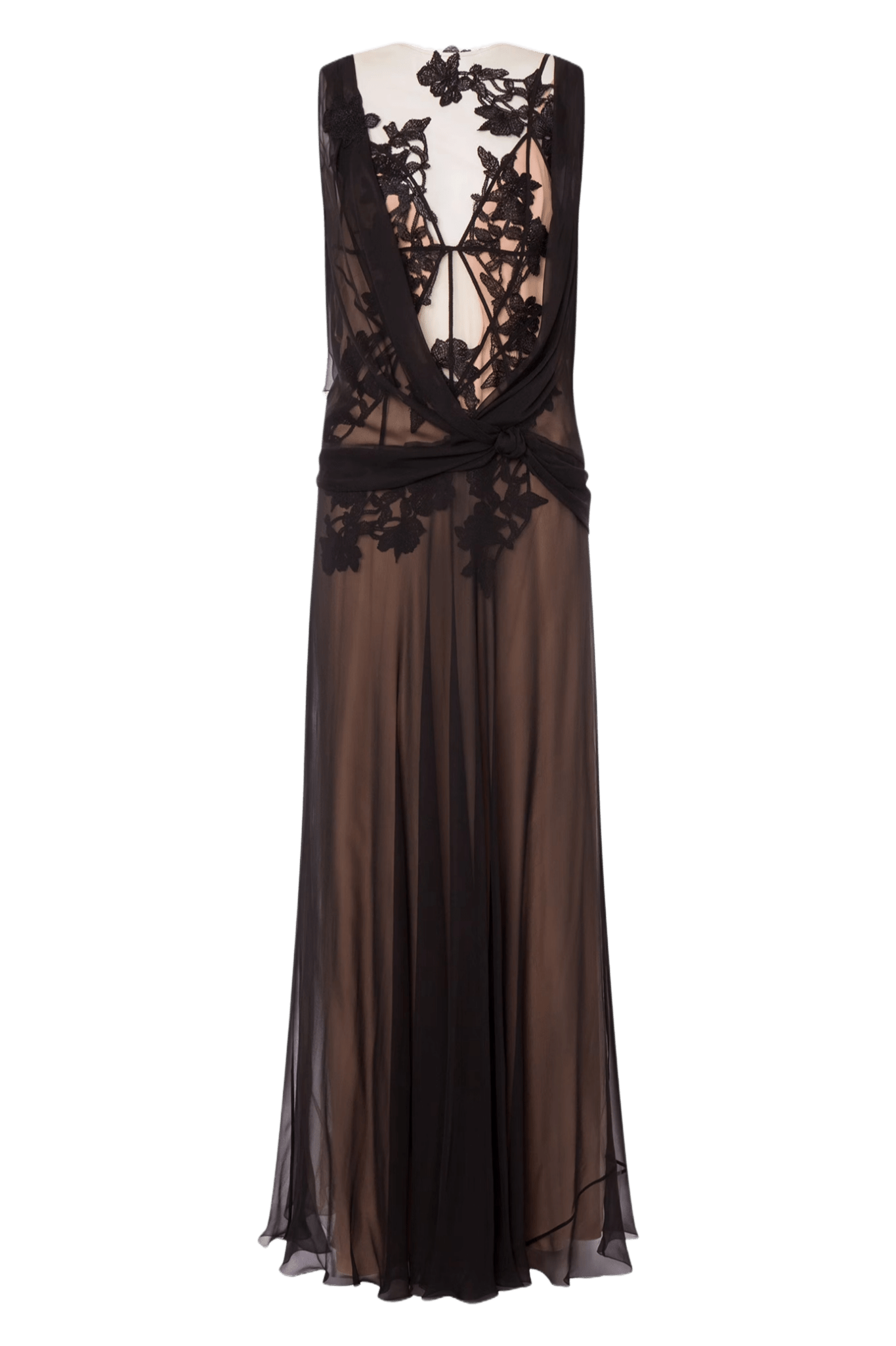 Organic Chiffon Macramé Ramage Dress - ALBOUSHIYA - district 5 - dubai - riyadh - abaya - dresses - designers - evening wear - luxury - elegance - craftsmanship - gowns - cocktail dresses - collections - georges