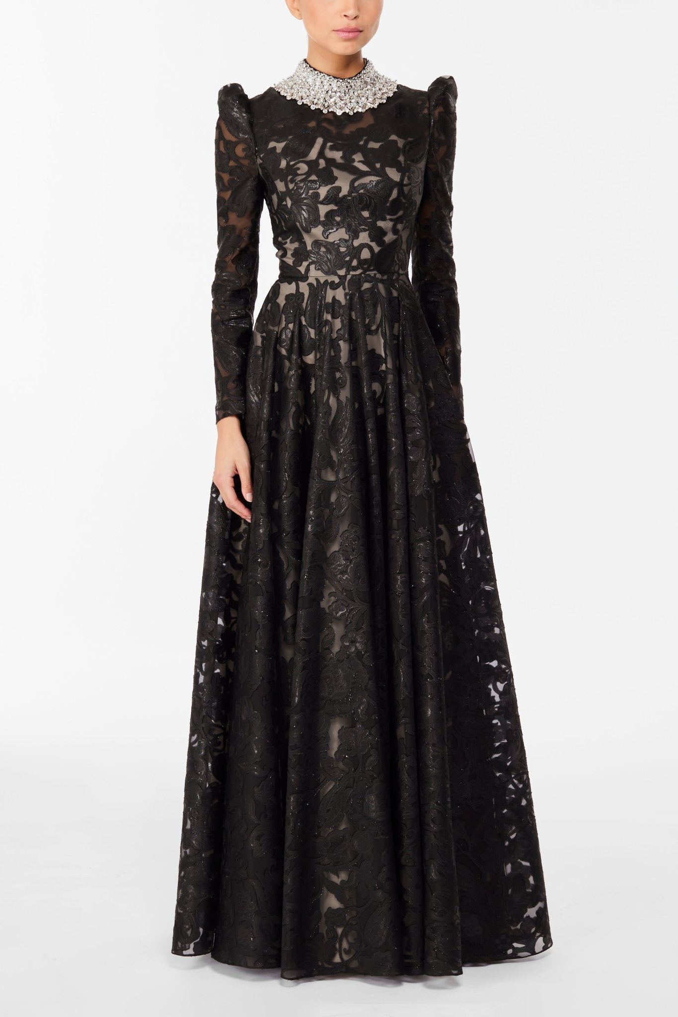 Orion Gown - ALBOUSHIYA - district 5 - dubai - riyadh - abaya - dresses - designers - evening wear - luxury - elegance - craftsmanship - gowns - cocktail dresses - collections - georges