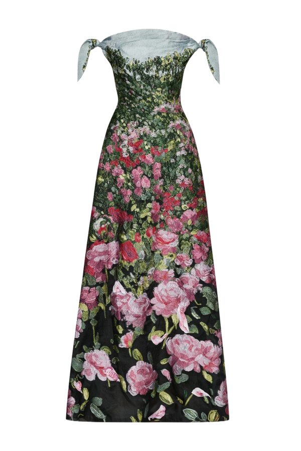Rose Field Fil Coupé Gown