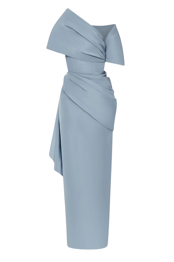 Draped Detail Faille Gown