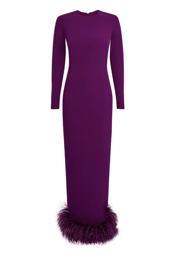 Paignita Currant Long Dress - ALBOUSHIYA - district 5 - dubai - riyadh - abaya - dresses - designers - evening wear - luxury - elegance - craftsmanship - gowns - cocktail dresses - collections - georges