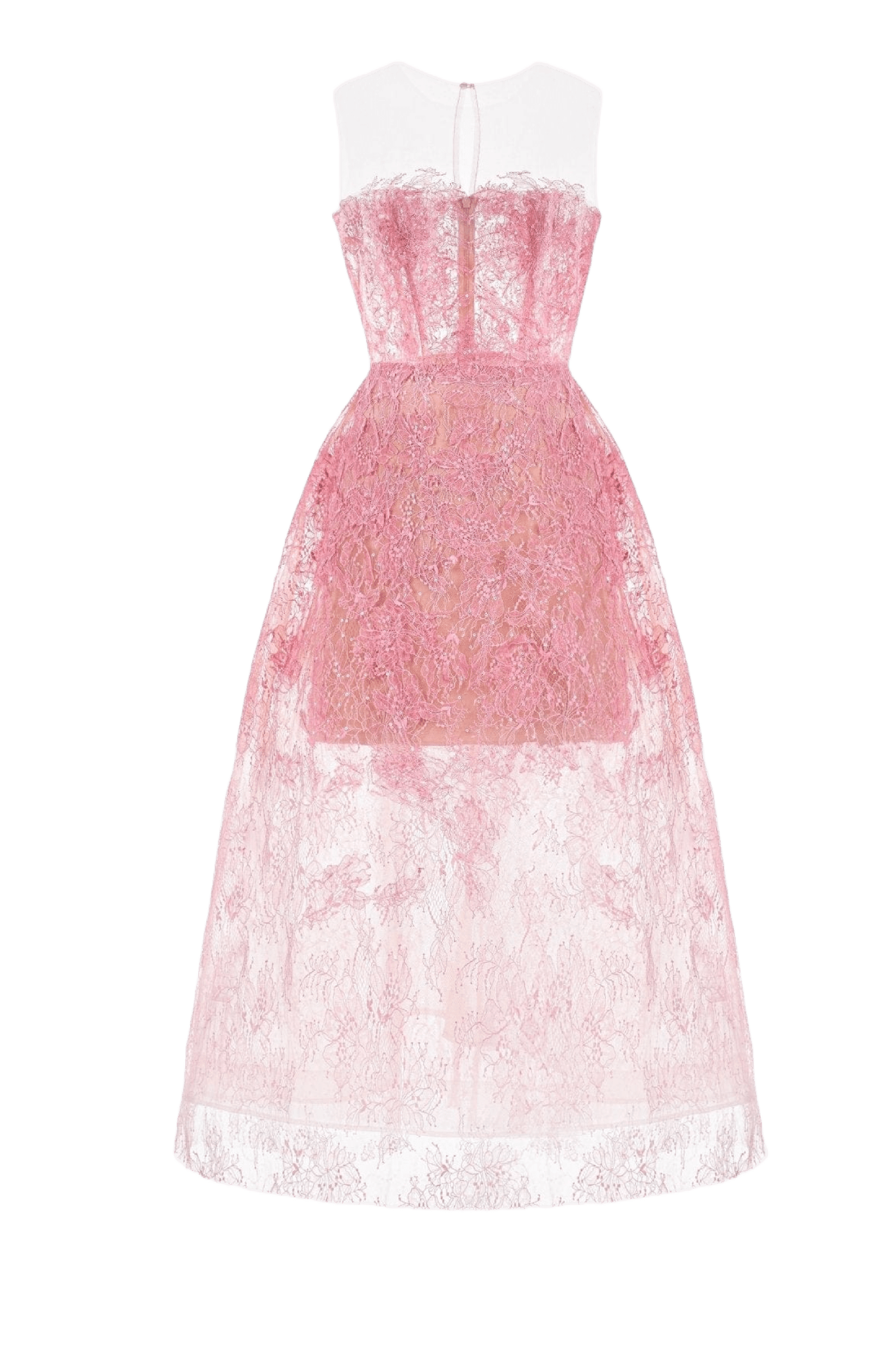 Pink Beaded Lace Dress - ALBOUSHIYA - district 5 - dubai - riyadh - abaya - dresses - designers - evening wear - luxury - elegance - craftsmanship - gowns - cocktail dresses - collections - georges
