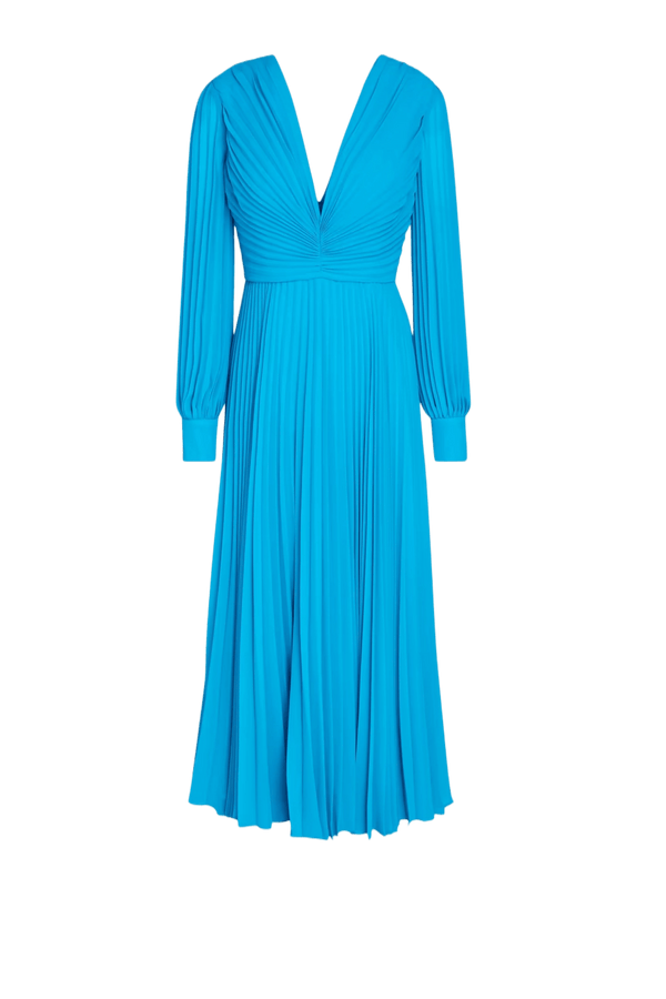 Pleated Midi Dress - ALBOUSHIYA - district 5 - dubai - riyadh - abaya - dresses - designers - evening wear - luxury - elegance - craftsmanship - gowns - cocktail dresses - collections - georges