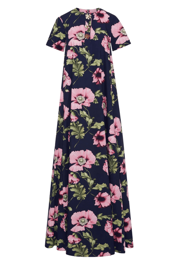 Poppy Cotton Poplin Caftan - ALBOUSHIYA - district 5 - dubai - riyadh - abaya - dresses - designers - evening wear - luxury - elegance - craftsmanship - gowns - cocktail dresses - collections - georges