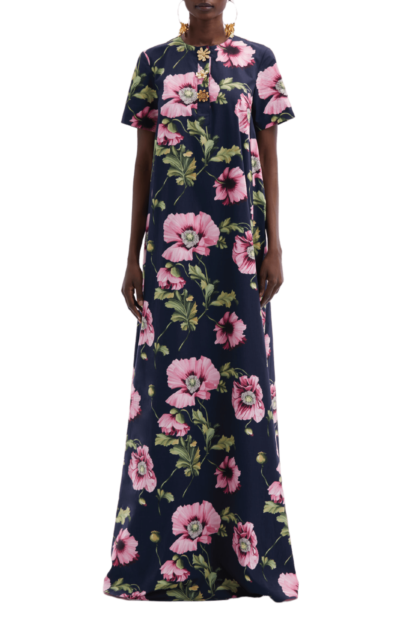 Poppy Cotton Poplin Caftan - ALBOUSHIYA - district 5 - dubai - riyadh - abaya - dresses - designers - evening wear - luxury - elegance - craftsmanship - gowns - cocktail dresses - collections - georges