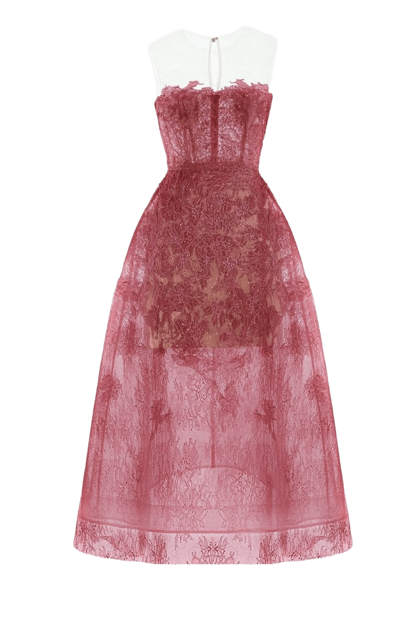 Red Beaded Lace Dress - ALBOUSHIYA - district 5 - dubai - riyadh - abaya - dresses - designers - evening wear - luxury - elegance - craftsmanship - gowns - cocktail dresses - collections - georges