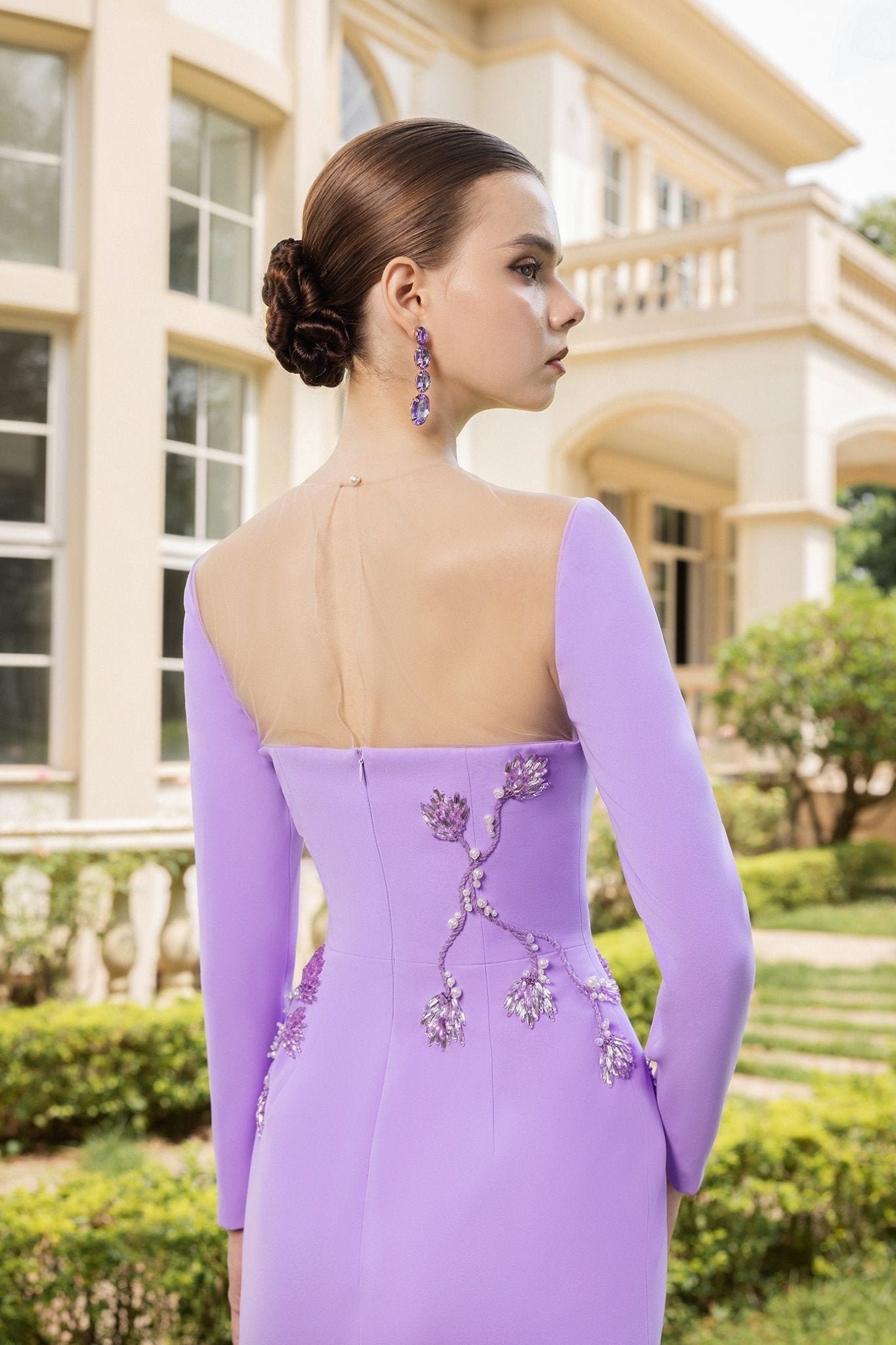 Renee Crepe Dress - ALBOUSHIYA - district 5 - dubai - riyadh - abaya - dresses - designers - evening wear - luxury - elegance - craftsmanship - gowns - cocktail dresses - collections - georges