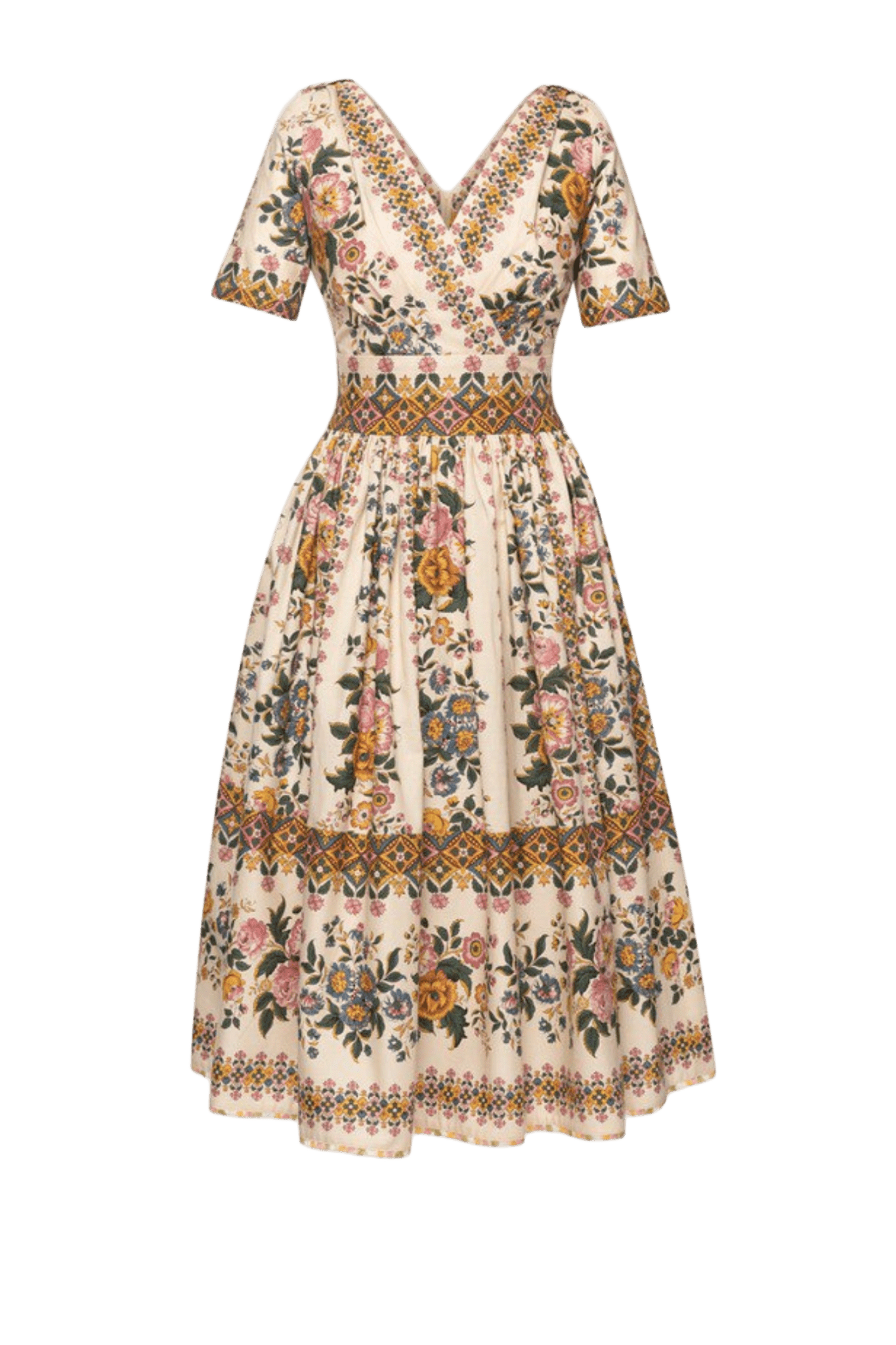 Rosalie Floral Cotton Midi Dress - ALBOUSHIYA - district 5 - dubai - riyadh - abaya - dresses - designers - evening wear - luxury - elegance - craftsmanship - gowns - cocktail dresses - collections - georges