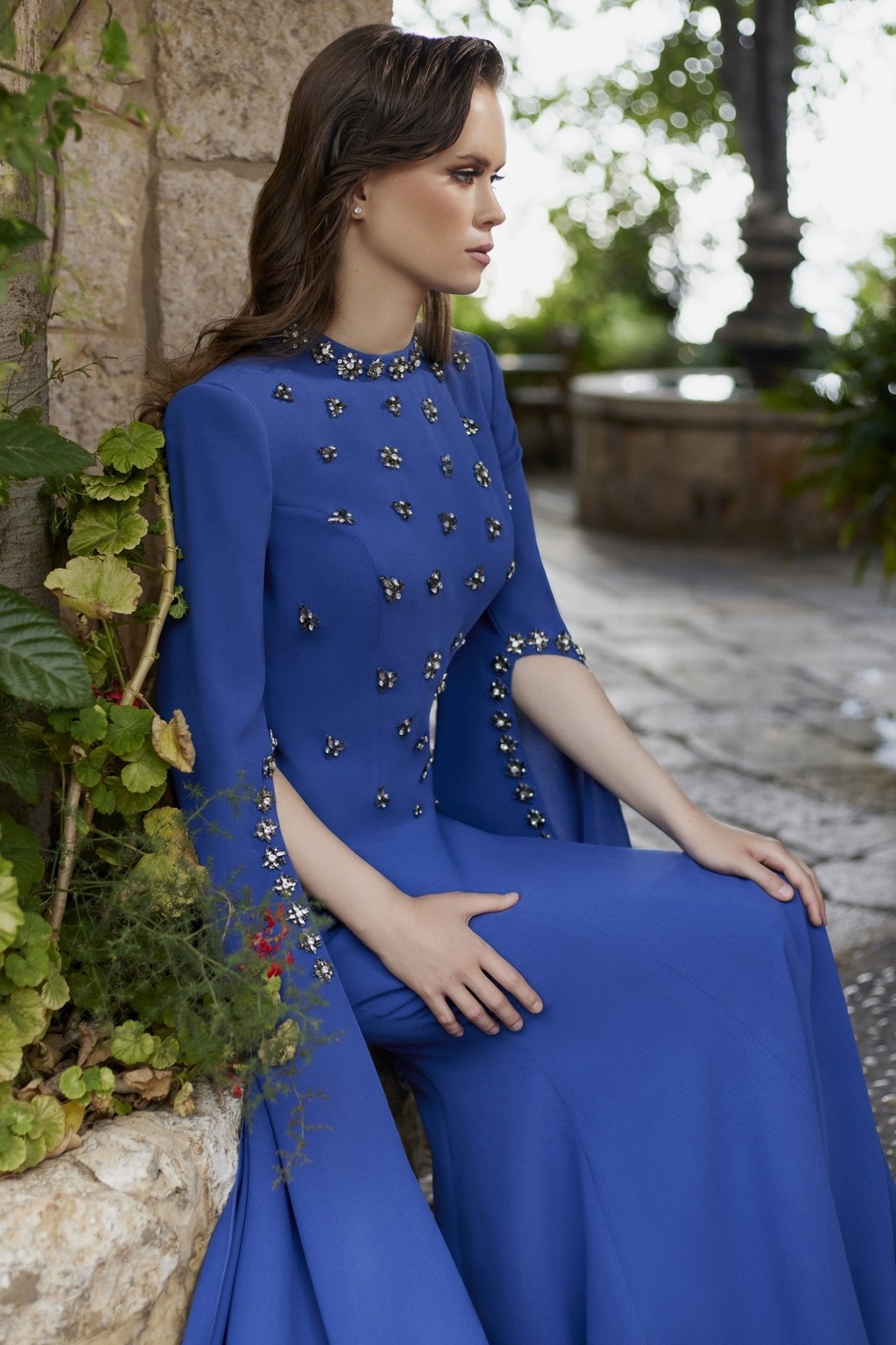 Royal Blue Gown - ALBOUSHIYA - district 5 - dubai - riyadh - abaya - dresses - designers - evening wear - luxury - elegance - craftsmanship - gowns - cocktail dresses - collections - georges