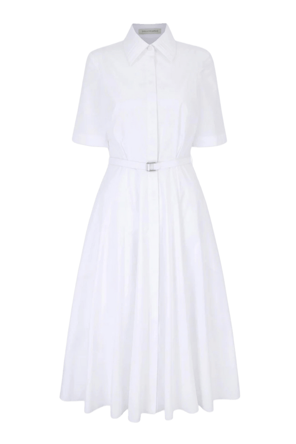 Rubie Dress in White Cotton - ALBOUSHIYA - district 5 - dubai - riyadh - abaya - dresses - designers - evening wear - luxury - elegance - craftsmanship - gowns - cocktail dresses - collections - georges