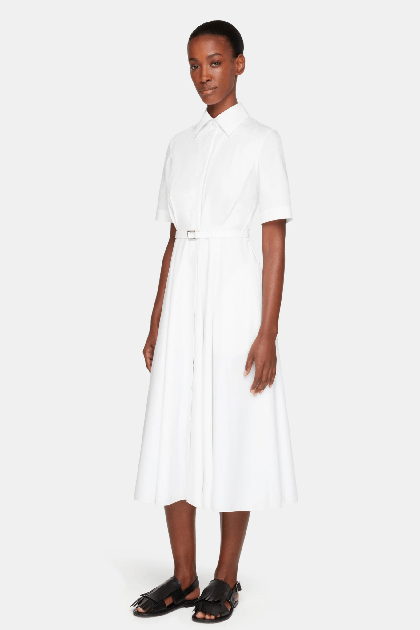 Rubie Dress in White Cotton - ALBOUSHIYA - district 5 - dubai - riyadh - abaya - dresses - designers - evening wear - luxury - elegance - craftsmanship - gowns - cocktail dresses - collections - georges