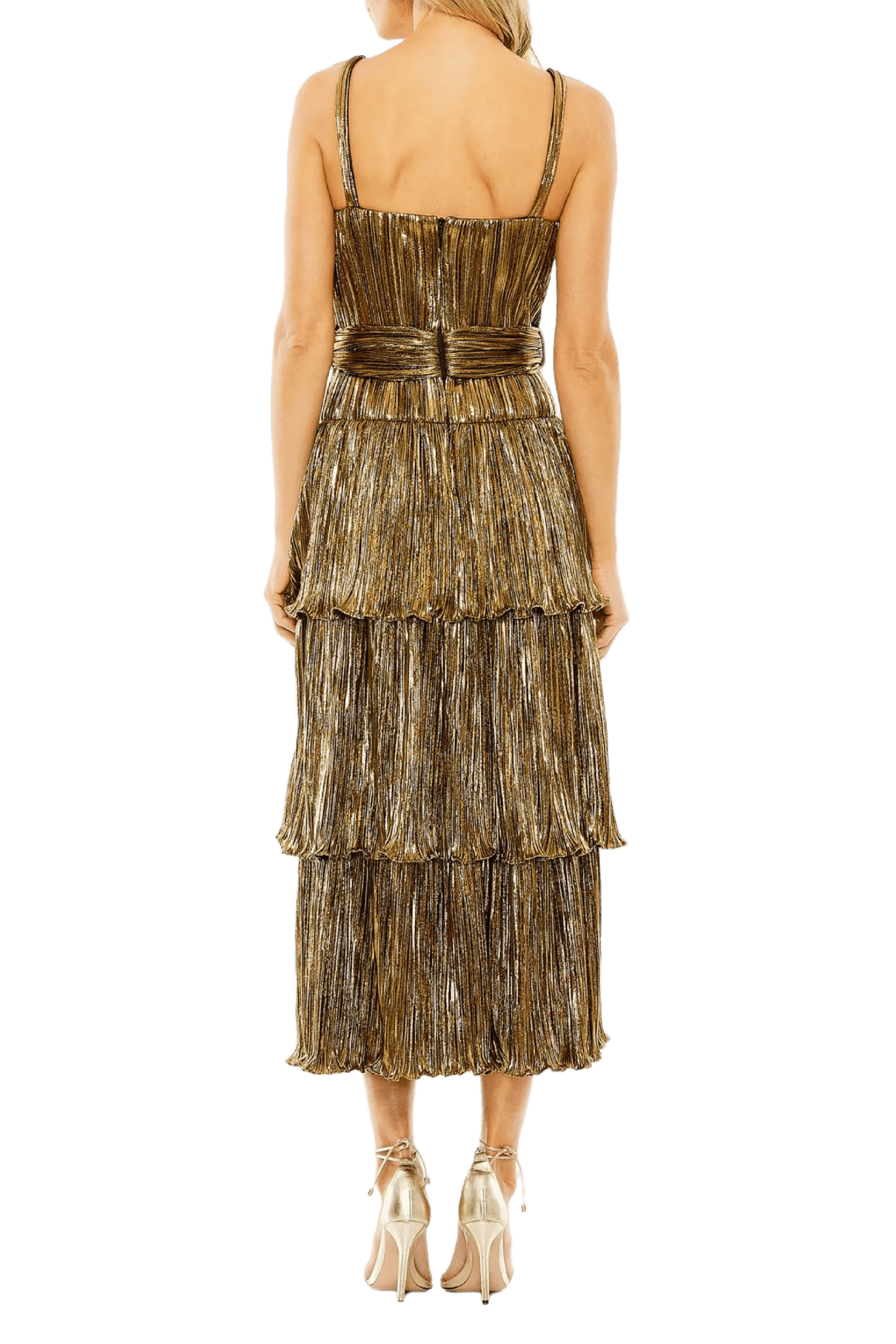 Ruffle Tiered Metallic Dress - ALBOUSHIYA - district 5 - dubai - riyadh - abaya - dresses - designers - evening wear - luxury - elegance - craftsmanship - gowns - cocktail dresses - collections - georges