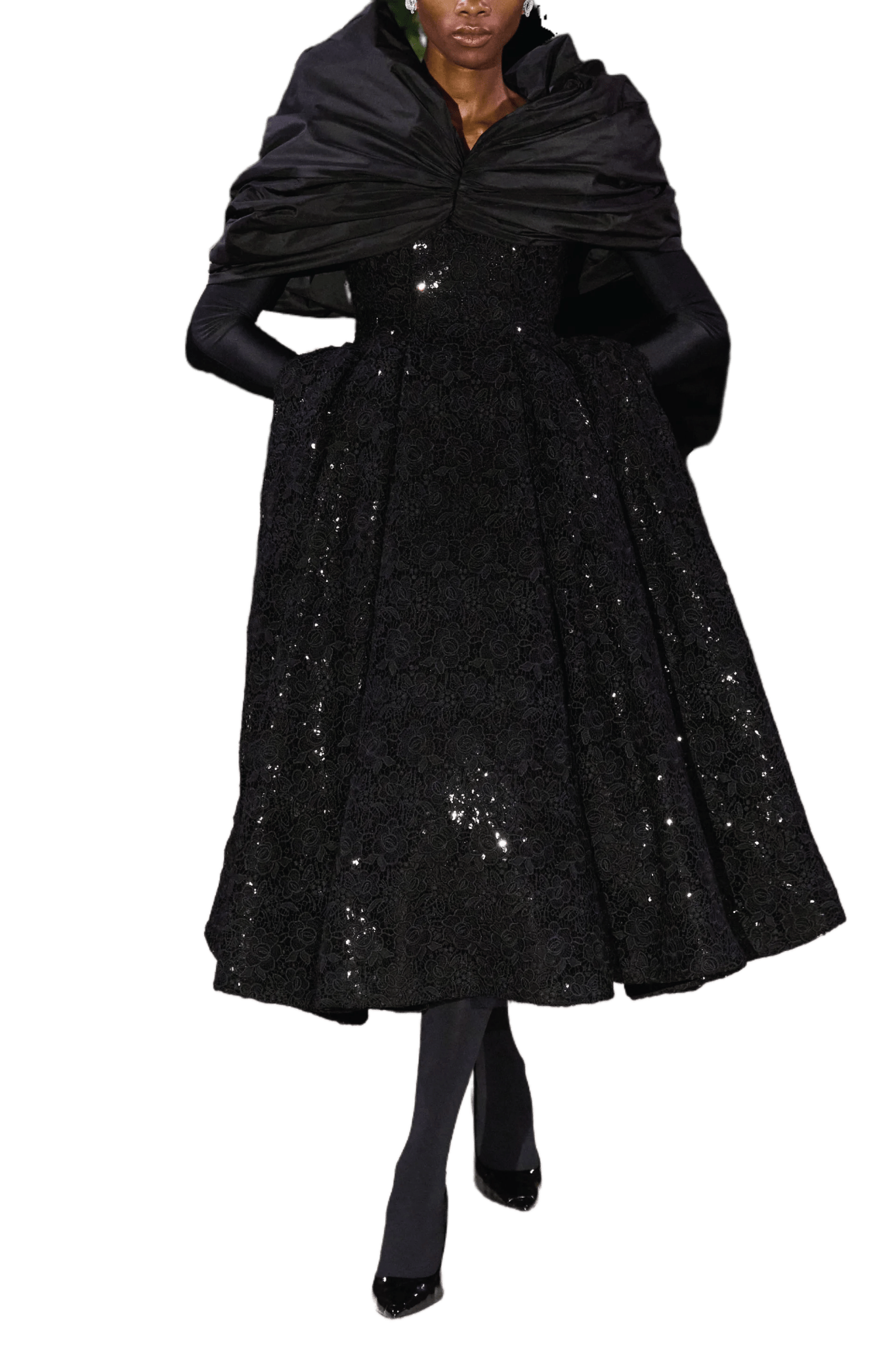 Runway Black Gown - ALBOUSHIYA - district 5 - dubai - riyadh - abaya - dresses - designers - evening wear - luxury - elegance - craftsmanship - gowns - cocktail dresses - collections - georges