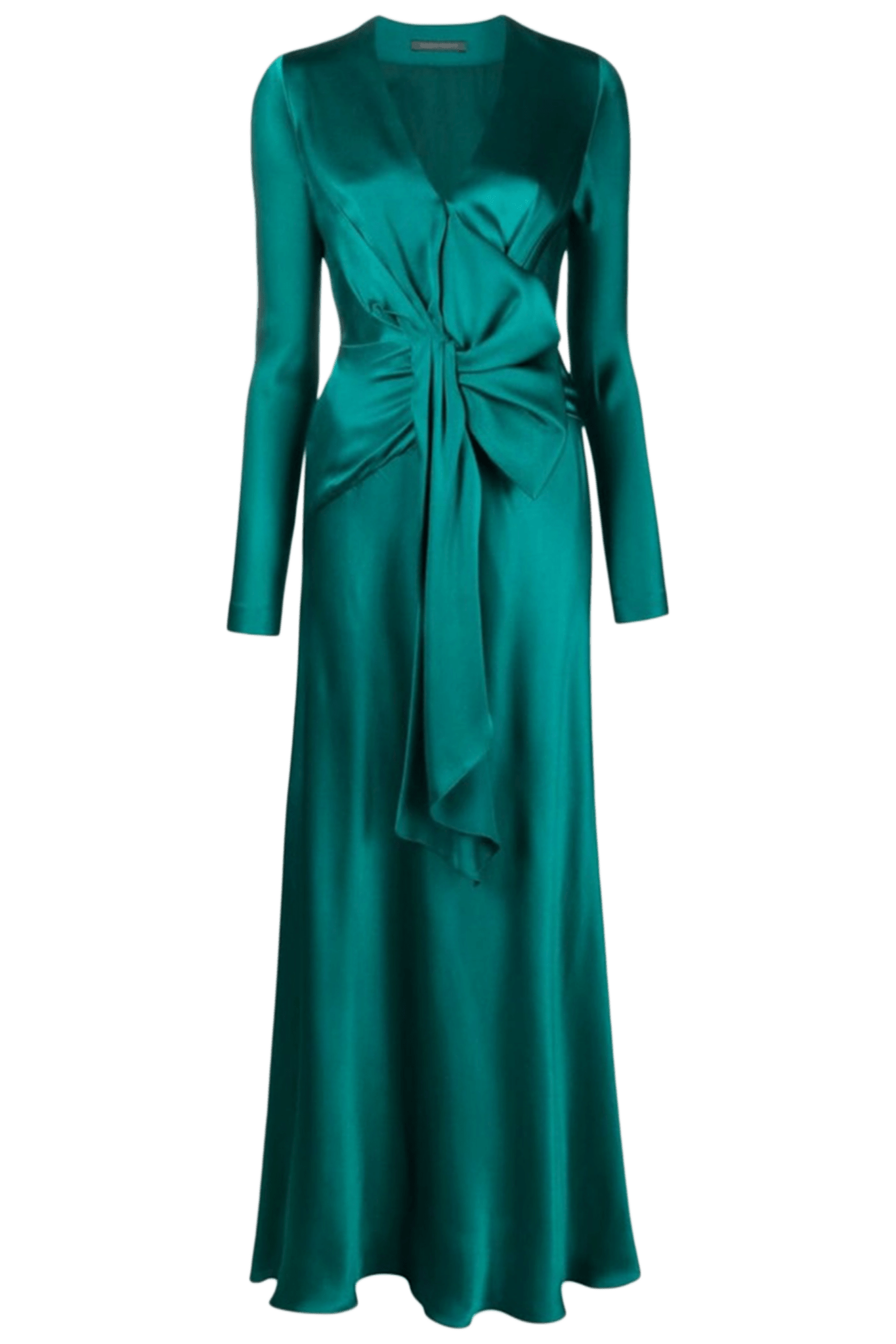 Satin Dress With Draping - ALBOUSHIYA - district 5 - dubai - riyadh - abaya - dresses - designers - evening wear - luxury - elegance - craftsmanship - gowns - cocktail dresses - collections - georges