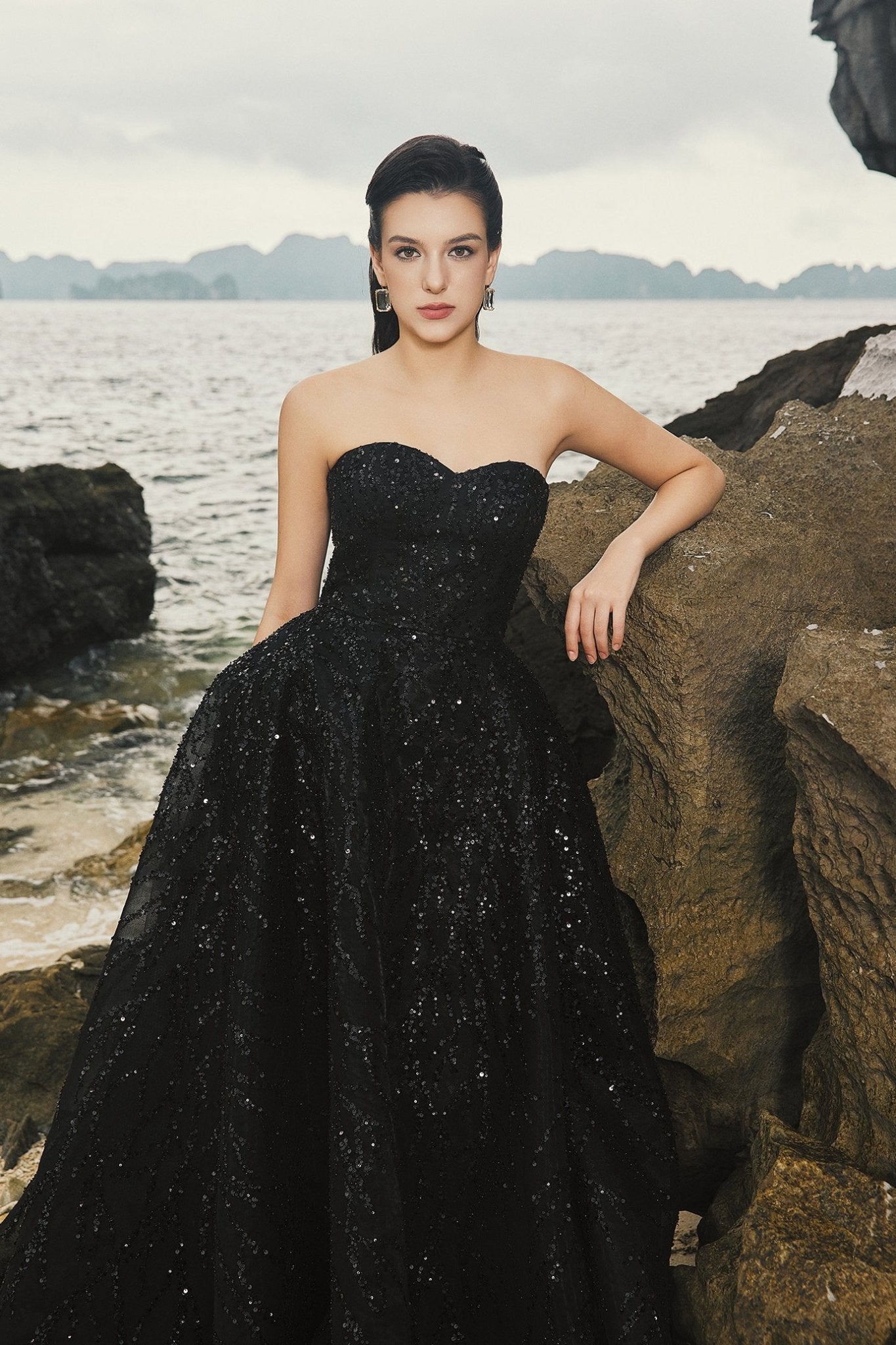 Semi - Heart Strapless Taffeta Harley Ball Gown - ALBOUSHIYA - district 5 - dubai - riyadh - abaya - dresses - designers - evening wear - luxury - elegance - craftsmanship - gowns - cocktail dresses - collections - georges