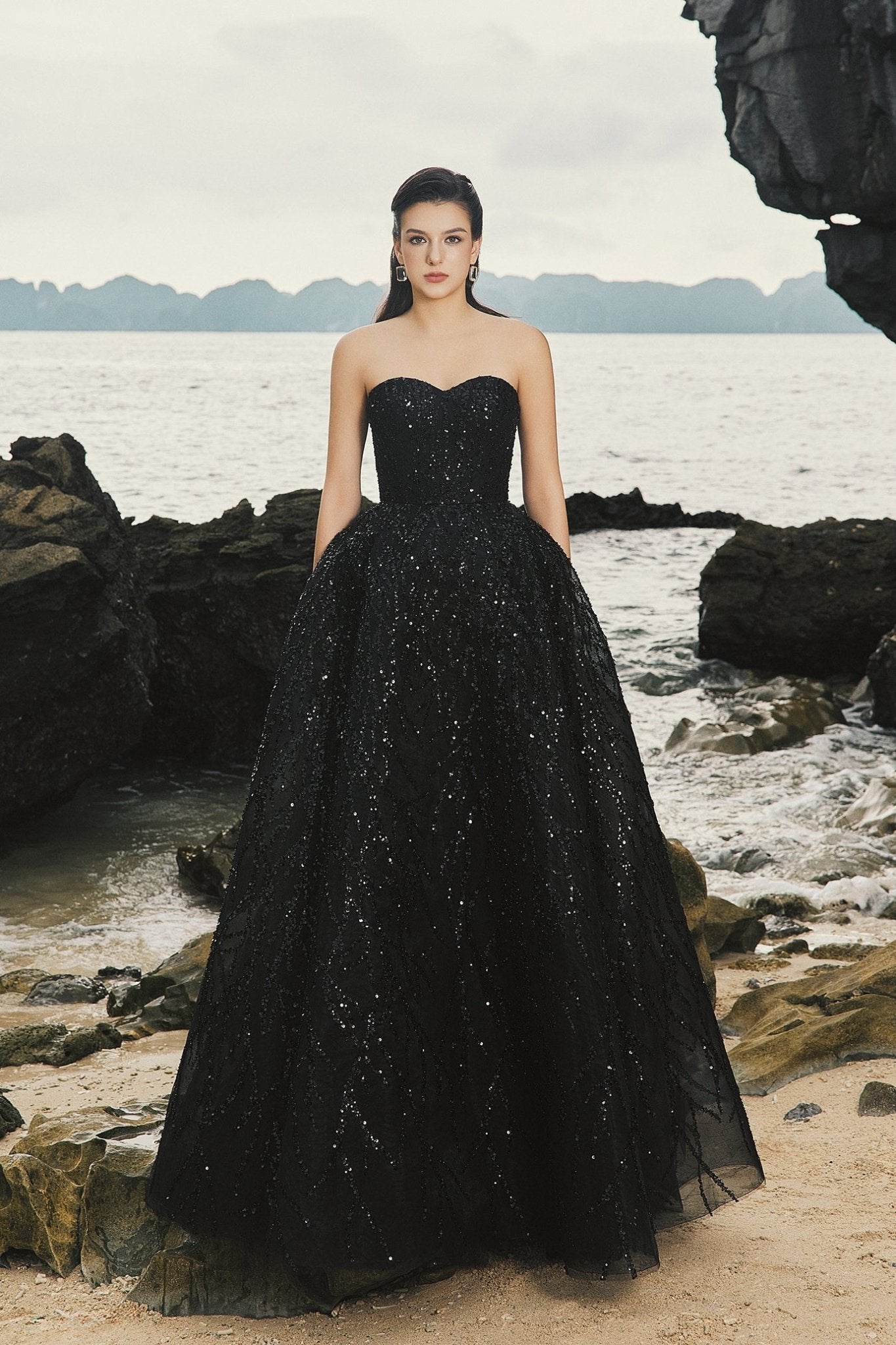 Semi - Heart Strapless Taffeta Harley Ball Gown - ALBOUSHIYA - district 5 - dubai - riyadh - abaya - dresses - designers - evening wear - luxury - elegance - craftsmanship - gowns - cocktail dresses - collections - georges