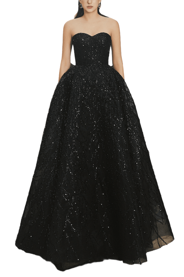 Semi - Heart Strapless Taffeta Harley Ball Gown - ALBOUSHIYA - district 5 - dubai - riyadh - abaya - dresses - designers - evening wear - luxury - elegance - craftsmanship - gowns - cocktail dresses - collections - georges