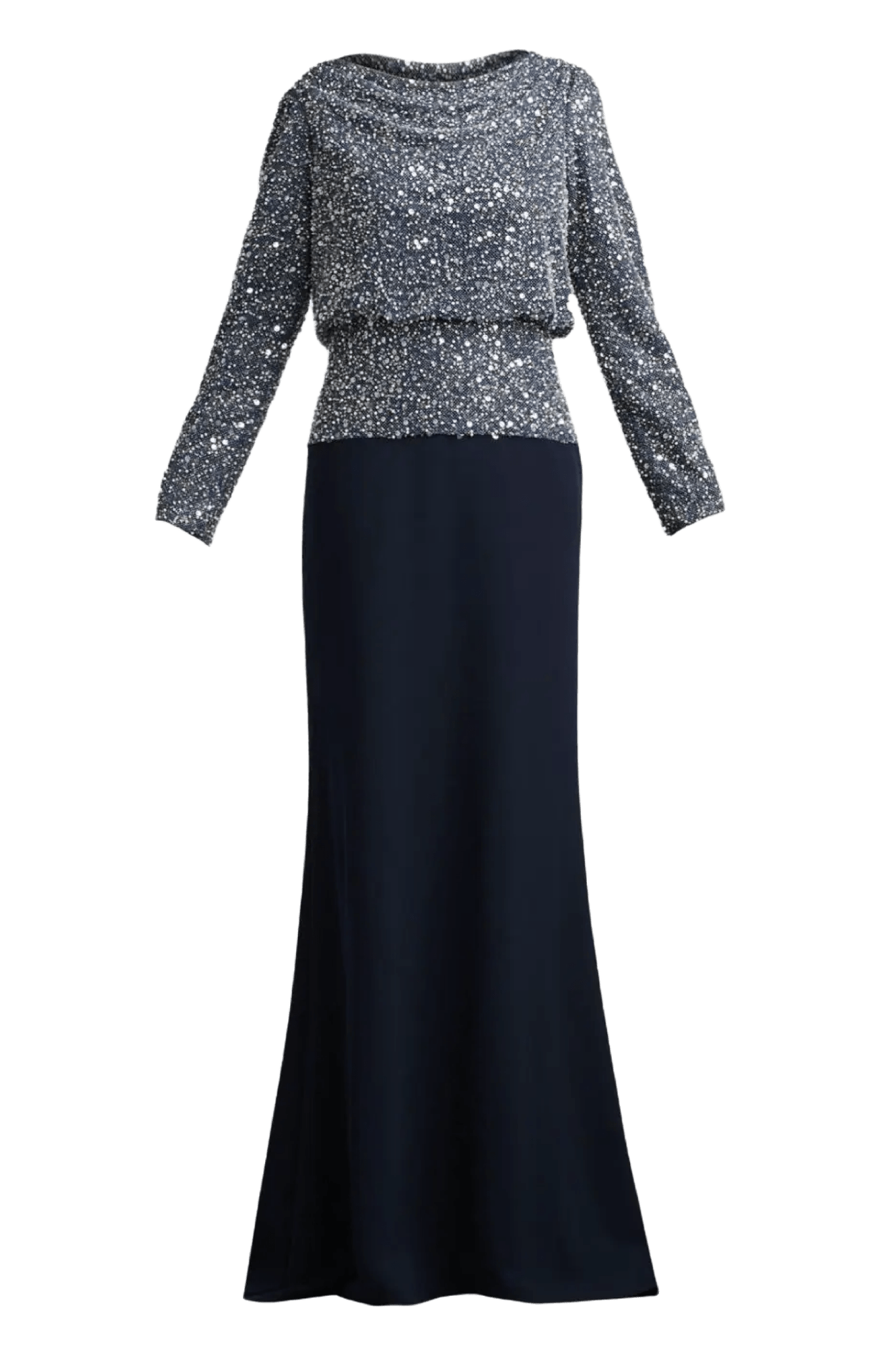 Sequin - Embellished Paneled Gown - ALBOUSHIYA - district 5 - dubai - riyadh - abaya - dresses - designers - evening wear - luxury - elegance - craftsmanship - gowns - cocktail dresses - collections - georges