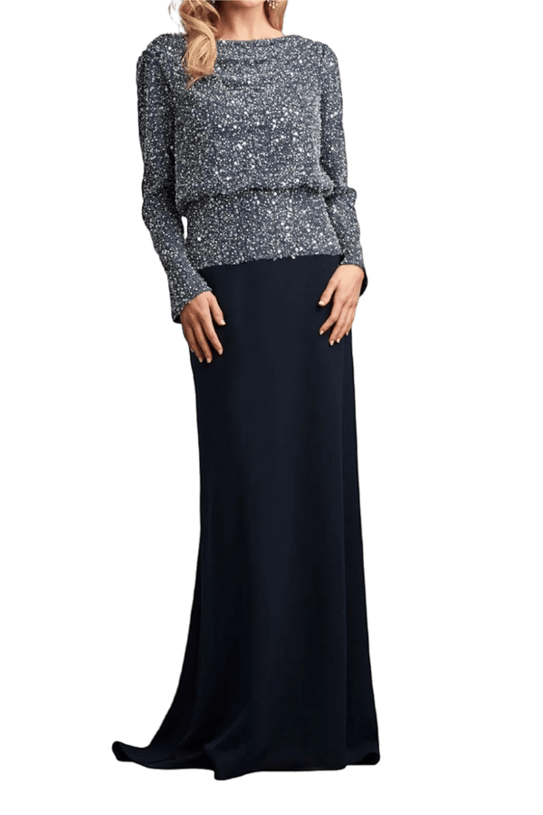 Sequin - Embellished Paneled Gown - ALBOUSHIYA - district 5 - dubai - riyadh - abaya - dresses - designers - evening wear - luxury - elegance - craftsmanship - gowns - cocktail dresses - collections - georges