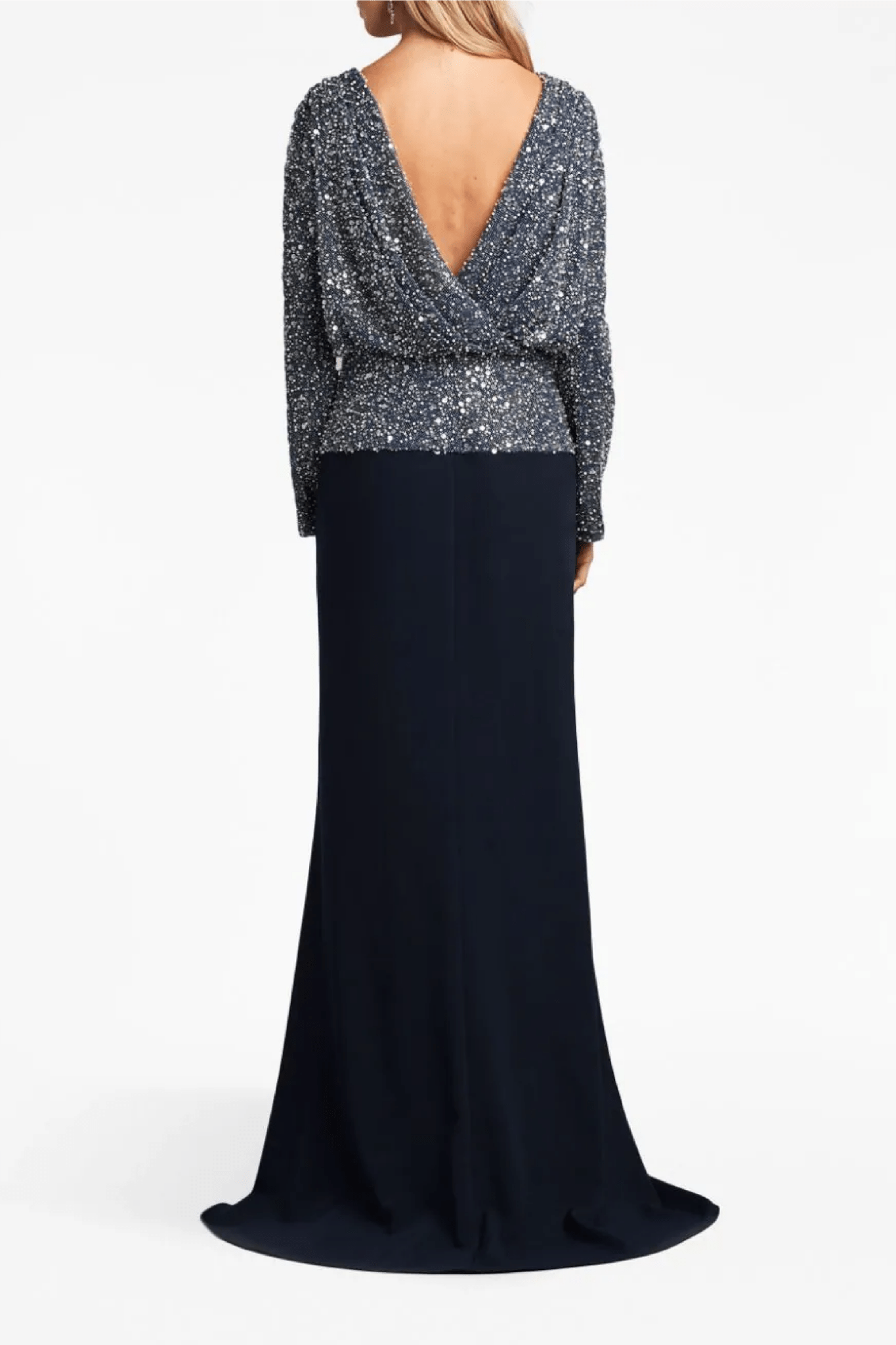 Sequin - Embellished Paneled Gown - ALBOUSHIYA - district 5 - dubai - riyadh - abaya - dresses - designers - evening wear - luxury - elegance - craftsmanship - gowns - cocktail dresses - collections - georges