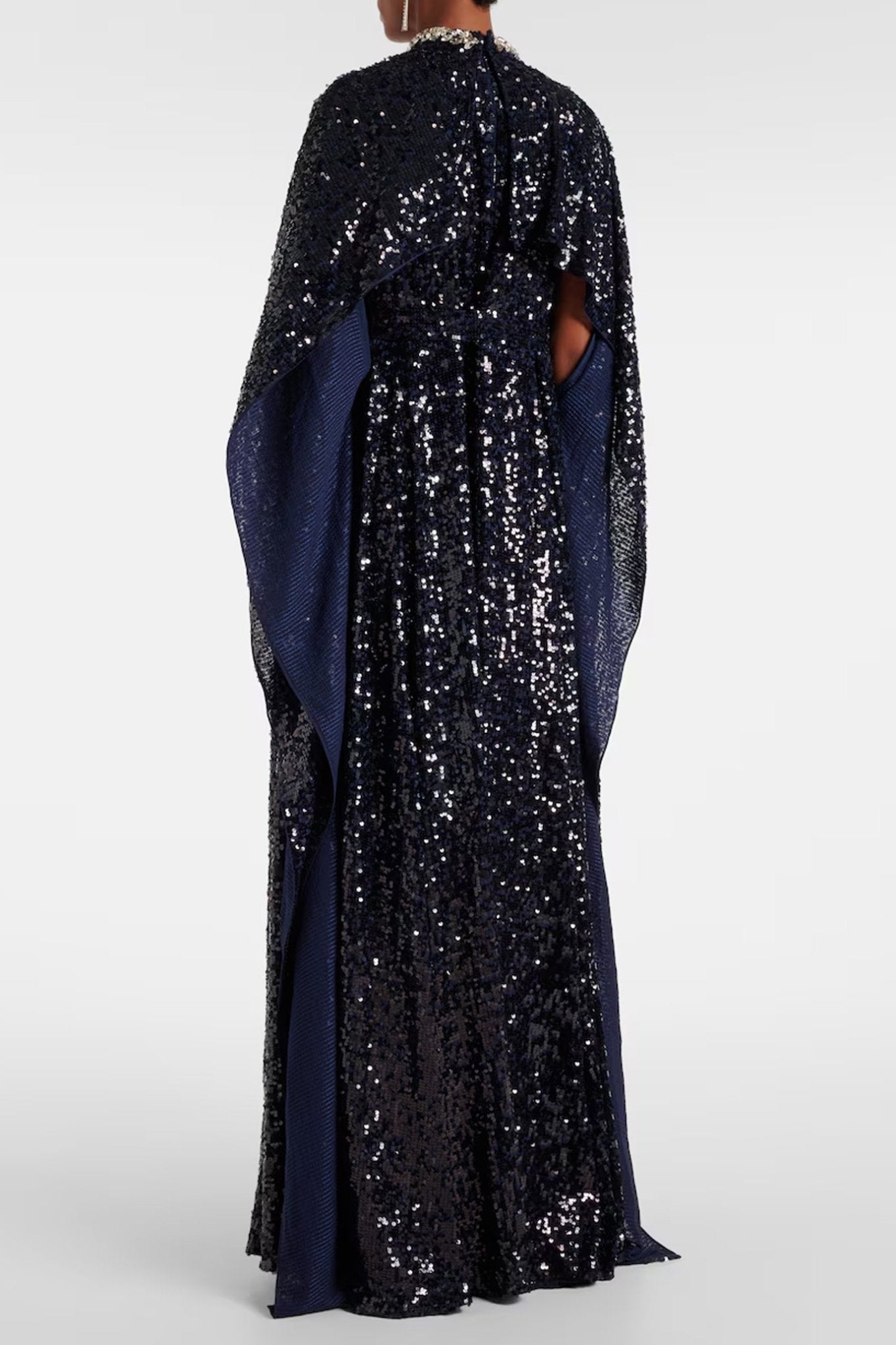 Sequined Caped Gown - ALBOUSHIYA - district 5 - dubai - riyadh - abaya - dresses - designers - evening wear - luxury - elegance - craftsmanship - gowns - cocktail dresses - collections - georges