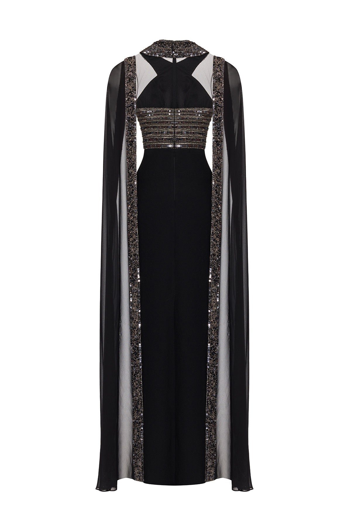 Sequined Cross Body Gown - ALBOUSHIYA - district 5 - dubai - riyadh - abaya - dresses - designers - evening wear - luxury - elegance - craftsmanship - gowns - cocktail dresses - collections - georges