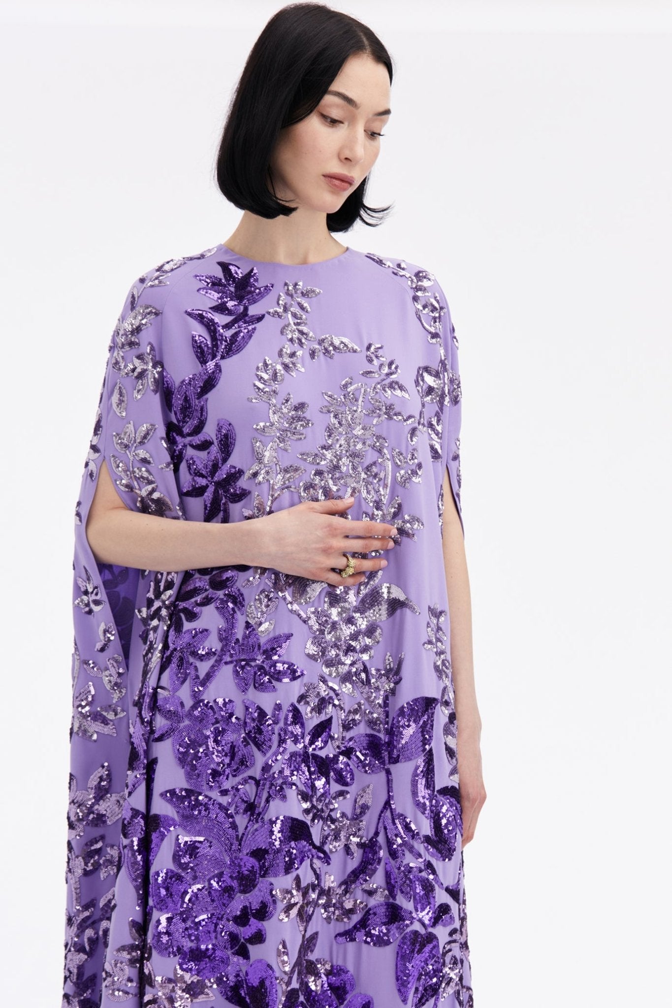 Sequinned Ombré Caftan Dress - ALBOUSHIYA - district 5 - dubai - riyadh - abaya - dresses - designers - evening wear - luxury - elegance - craftsmanship - gowns - cocktail dresses - collections - georges