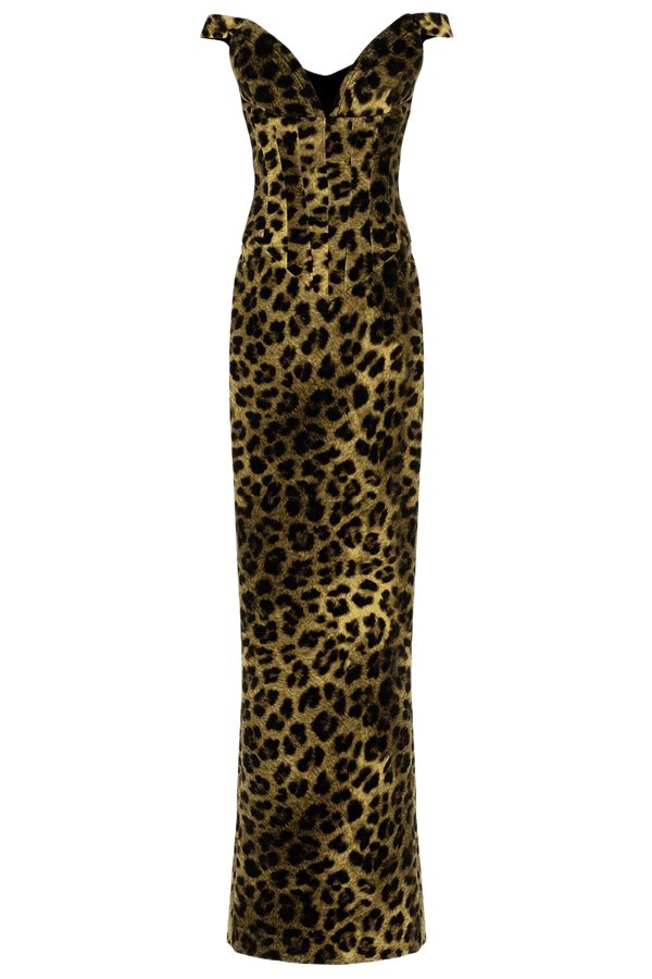 Shakti Animal - Print Maxi Dress - ALBOUSHIYA - district 5 - dubai - riyadh - abaya - dresses - designers - evening wear - luxury - elegance - craftsmanship - gowns - cocktail dresses - collections - georges